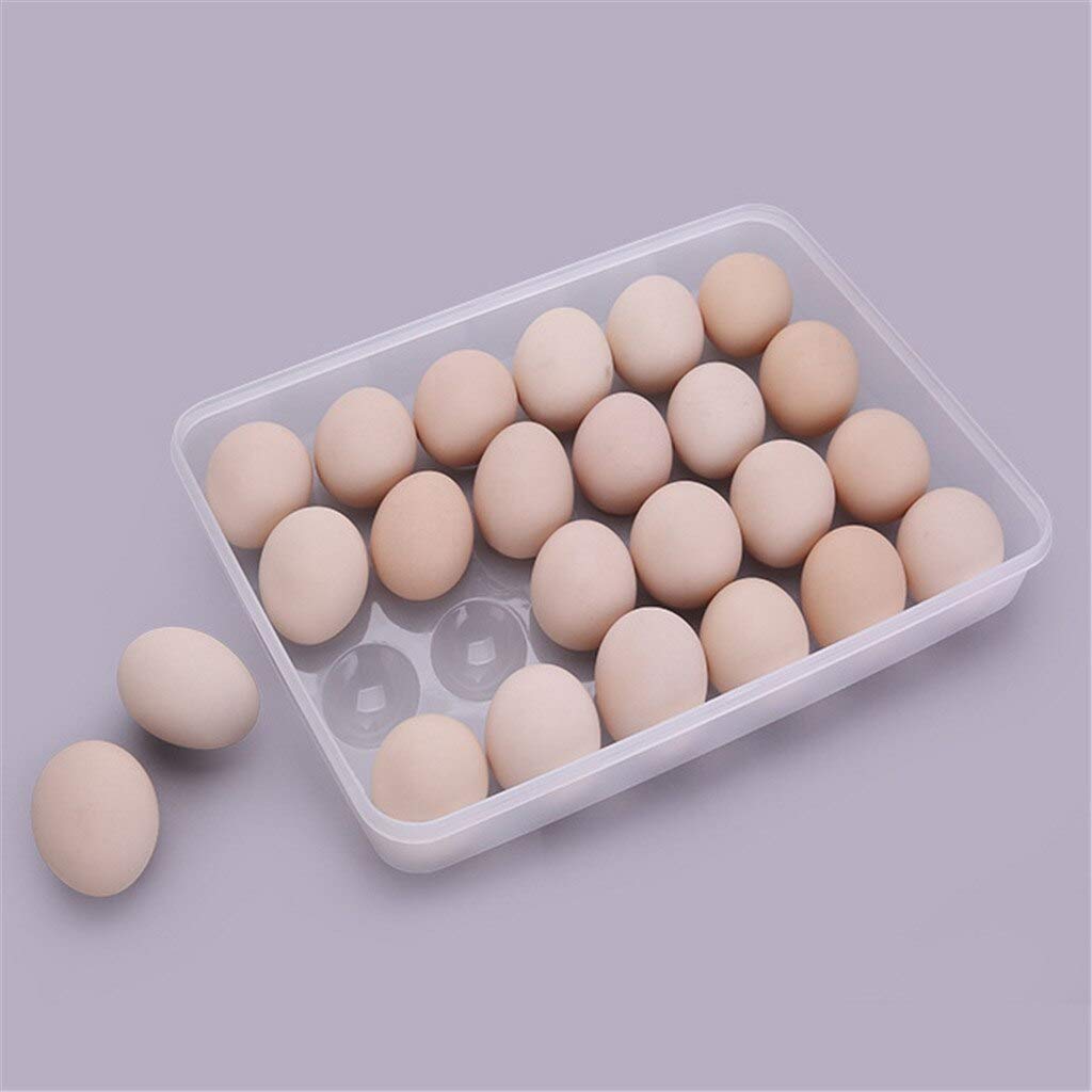 FOMQUAZLI 24-Grid Single Layer Egg Storage Container - Refrigerator Safe Egg Tray Organizer for Kitchen & Dining - Perfect for Fridge Organization & Fresh Egg Storage (Ideal for Home, Restaurant & Meal Prep)