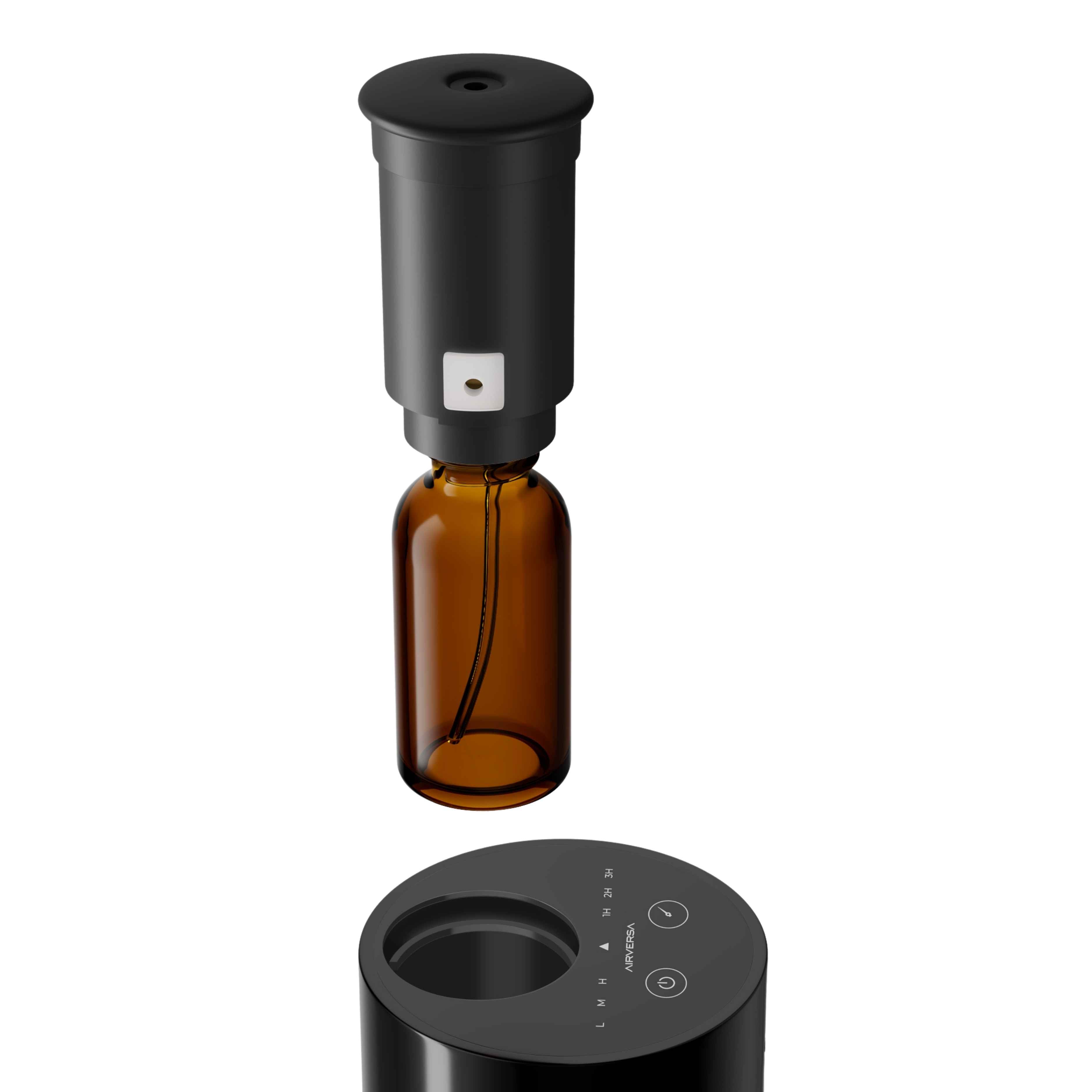 Airversa Waterless Aroma Diffuser Scenta Basic (Black) - Portable Essential Oil Diffuser for Home, Office & Car | USB-Powered, Quiet Operation, Mood Enhancement