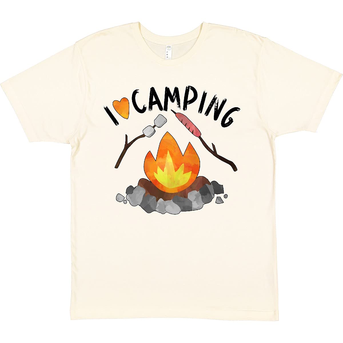 Inktastic I Love Camping T-Shirt - Campfire, Hot Dog & Marshmallows Graphic Tee for Outdoor Adventures & Camping Enthusiasts