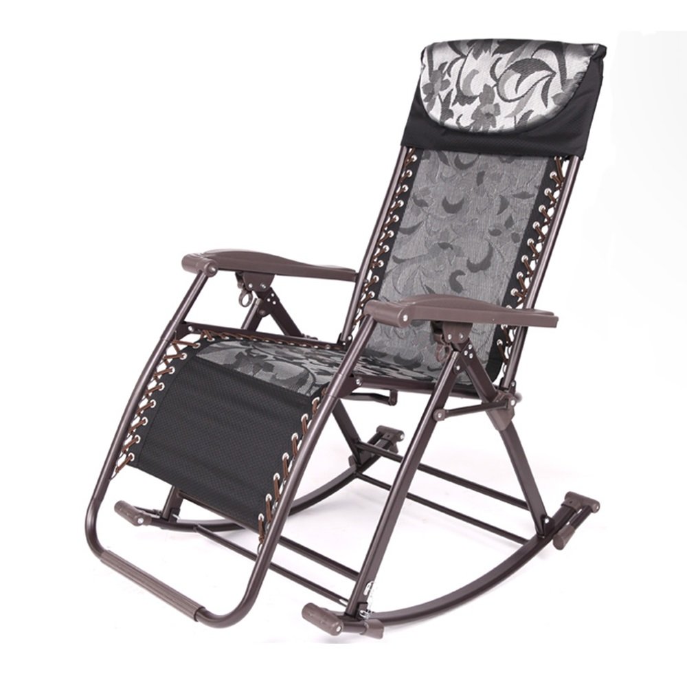 Zhirong Adjustable Folding Lounge Chair - Rocking Office Siesta Chair, Casual Armchair & Sun Lounger for Garden, Beach, Patio (Black) | Perfect for Relaxing Outdoors, Backyard Lounging & Summer Vacation