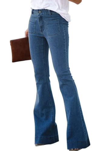 Women's High Waisted Flare Jeans - Bootcut Bell Bottoms for Work & Date