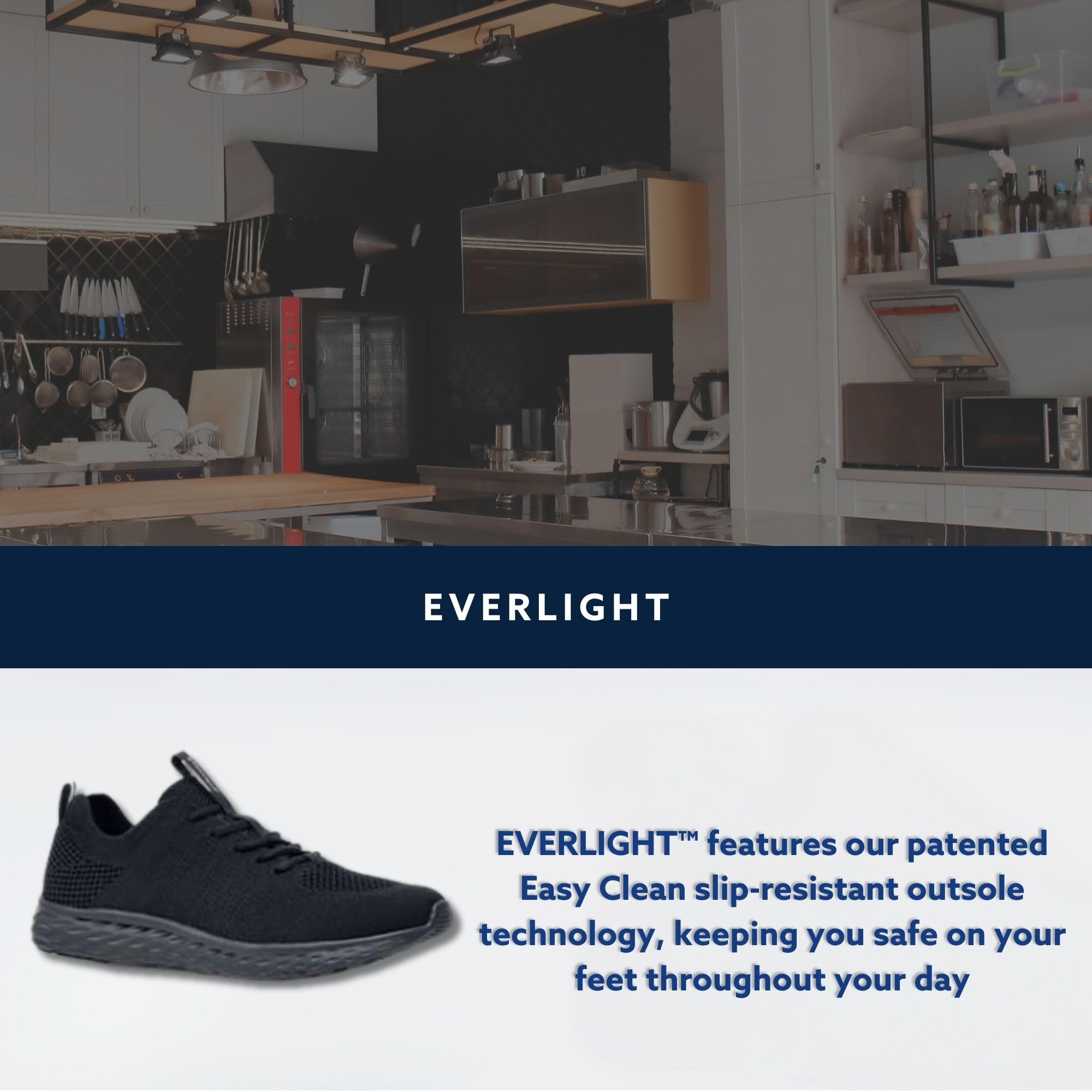 Everlight Women's Non-Slip Work Shoes - Slip Resistant Sneakers for Walking, Water Resistant - Ideal for Food Service, Nursing & Healthcare Professionals