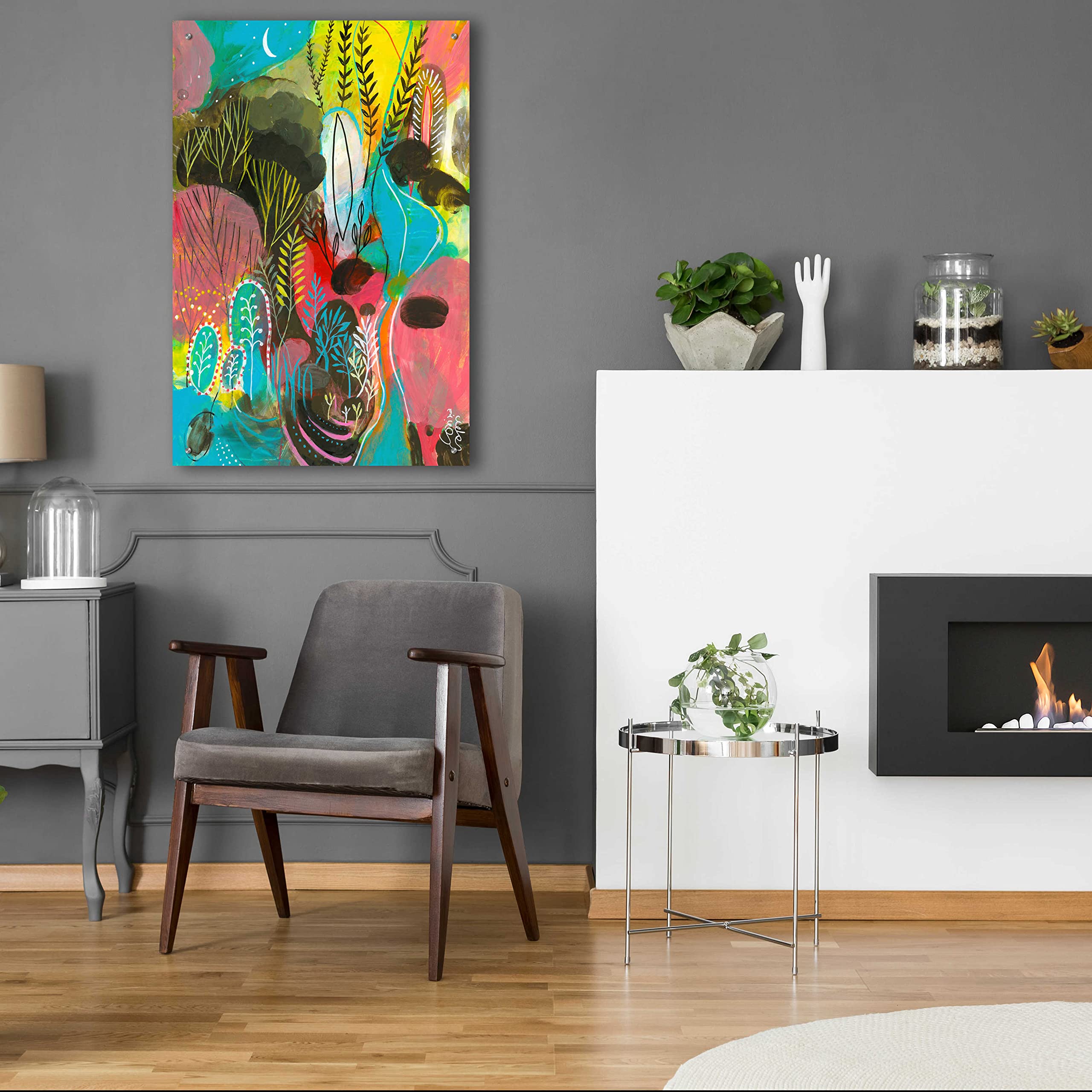 Water Cycles by Corina Capri - 24x36 Inch Acrylic Glass Wall Art Print - Modern Abstract Nature Painting for Living Room, Bedroom & Office Decor