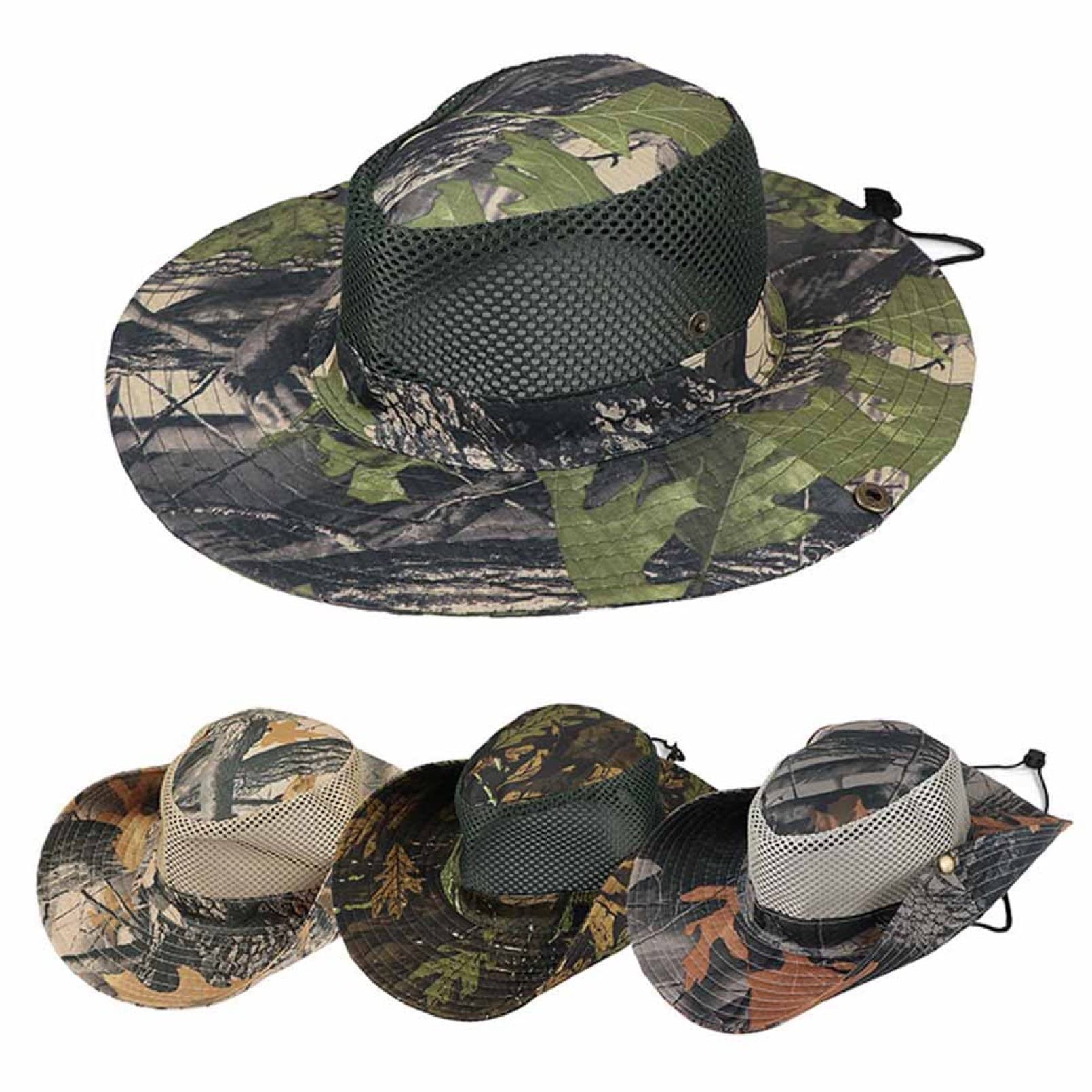 Men's Camouflage Bucket Hat - Wide Brim Sun Hat for Fishing, Camping & Outdoor Activities | Jungle Camo Fisherman Cap UV Protection
