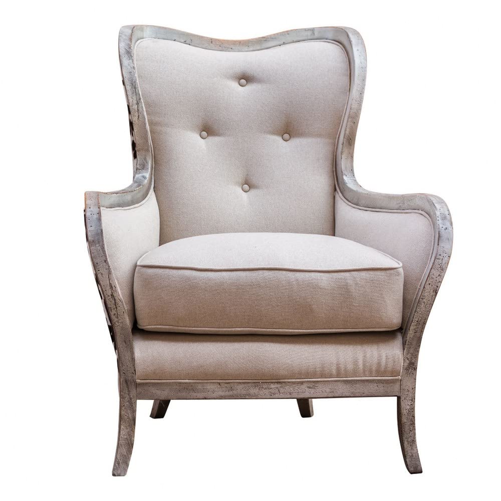 42 Inch High Back Armchair - Modern Upholstered Accent Chair with Padded Seat & Lumbar Support | Perfect for Living Room, Bedroom, Office or Reading Nook