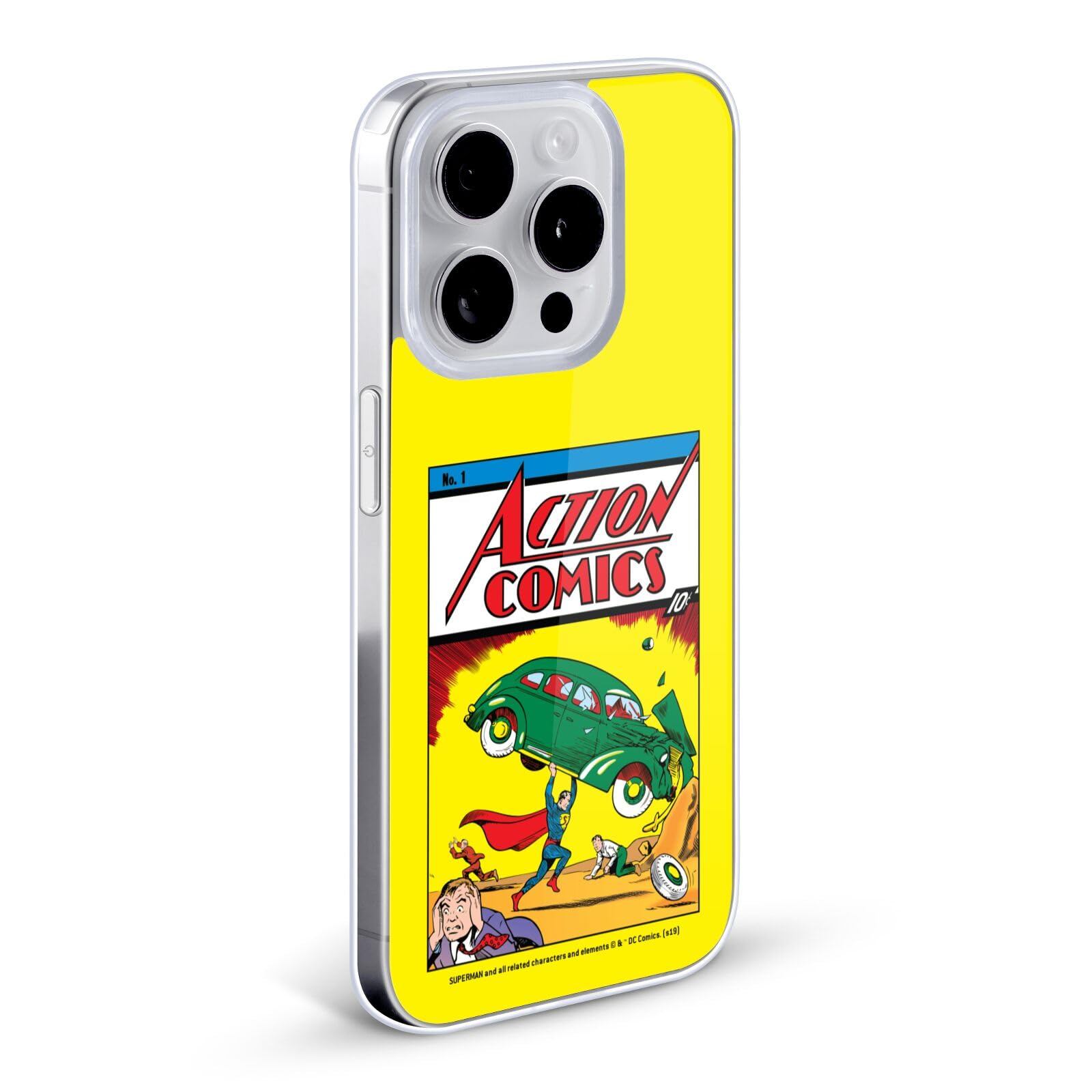 Officially Licensed Superman DC Comics Action Comics #1 Soft Gel Case for Apple iPhone 13 Pro Max - Durable Comic Book Cover Design - Perfect for Superhero Fans & Comic Collectors