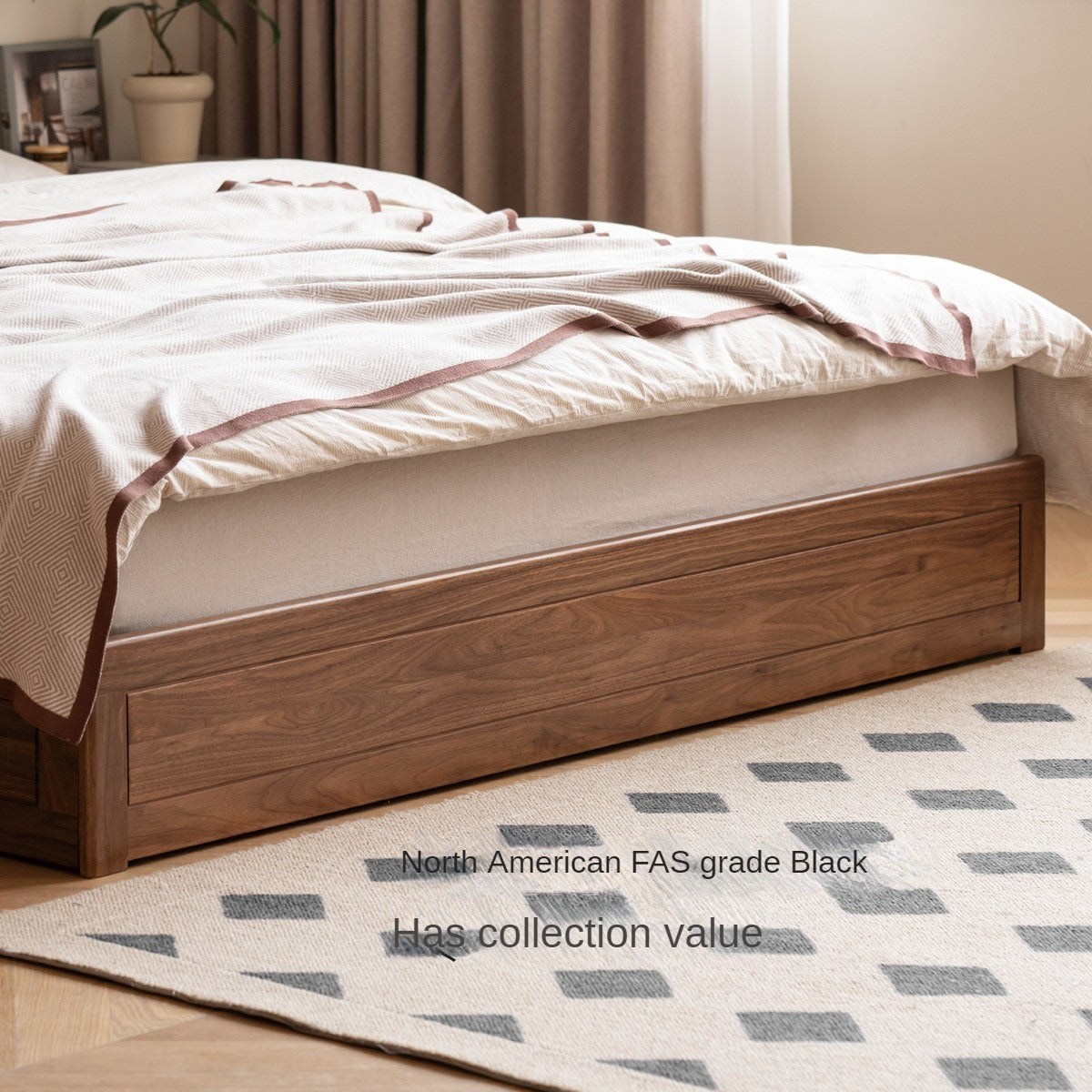 Premium Black Walnut Solid Wood Storage Box with Soft Fabric Back - Perfect for Bedroom Organization, Jewelry Storage & Home Decor