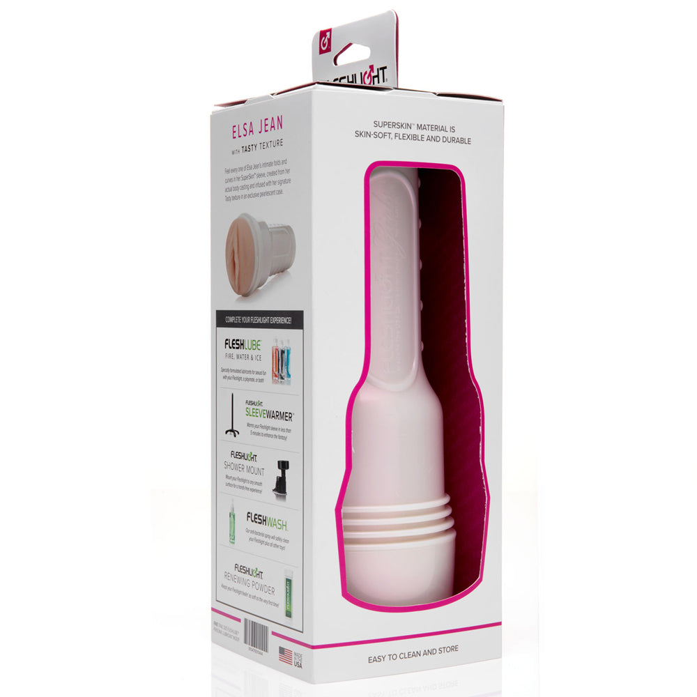Elsa Jean Tasty Textured Vaginal Masturbator - Fleshlight Girls Adult Toy for Men | Realistic Feel & Stimulation | Perfect for Solo Play & Couples Fun