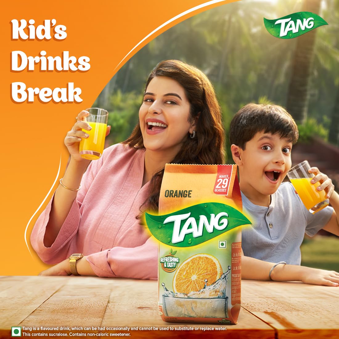 Tang Orange Instant Drink Mix Powder - 500g (Pack of 2) | Refreshing Vitamin C Beverage for Home, Office & Outdoor Activities | Quick & Easy to Prepare