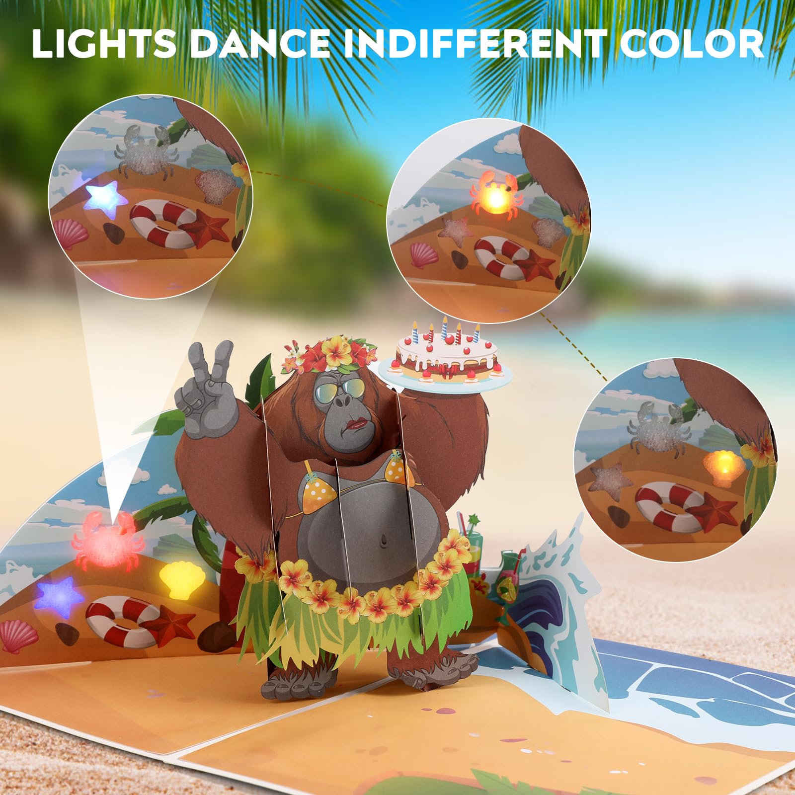 Music Birthday Cards with Lights - Pop Up Greeting Cards for Women & Men | Funny & Unique Party Invitations for Bachelorette, Bachelor, Birthday Celebrations