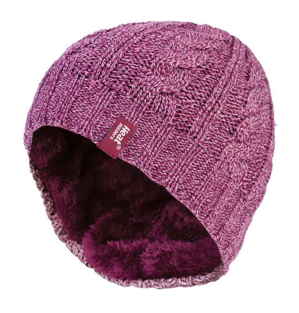 Heat Holders Women's Thermal Fleece Knit Winter Beanie Hat - 3.4 Tog Warm Fleece Lined Skull Cap for Cold Weather, Outdoor Activities & Winter Sports