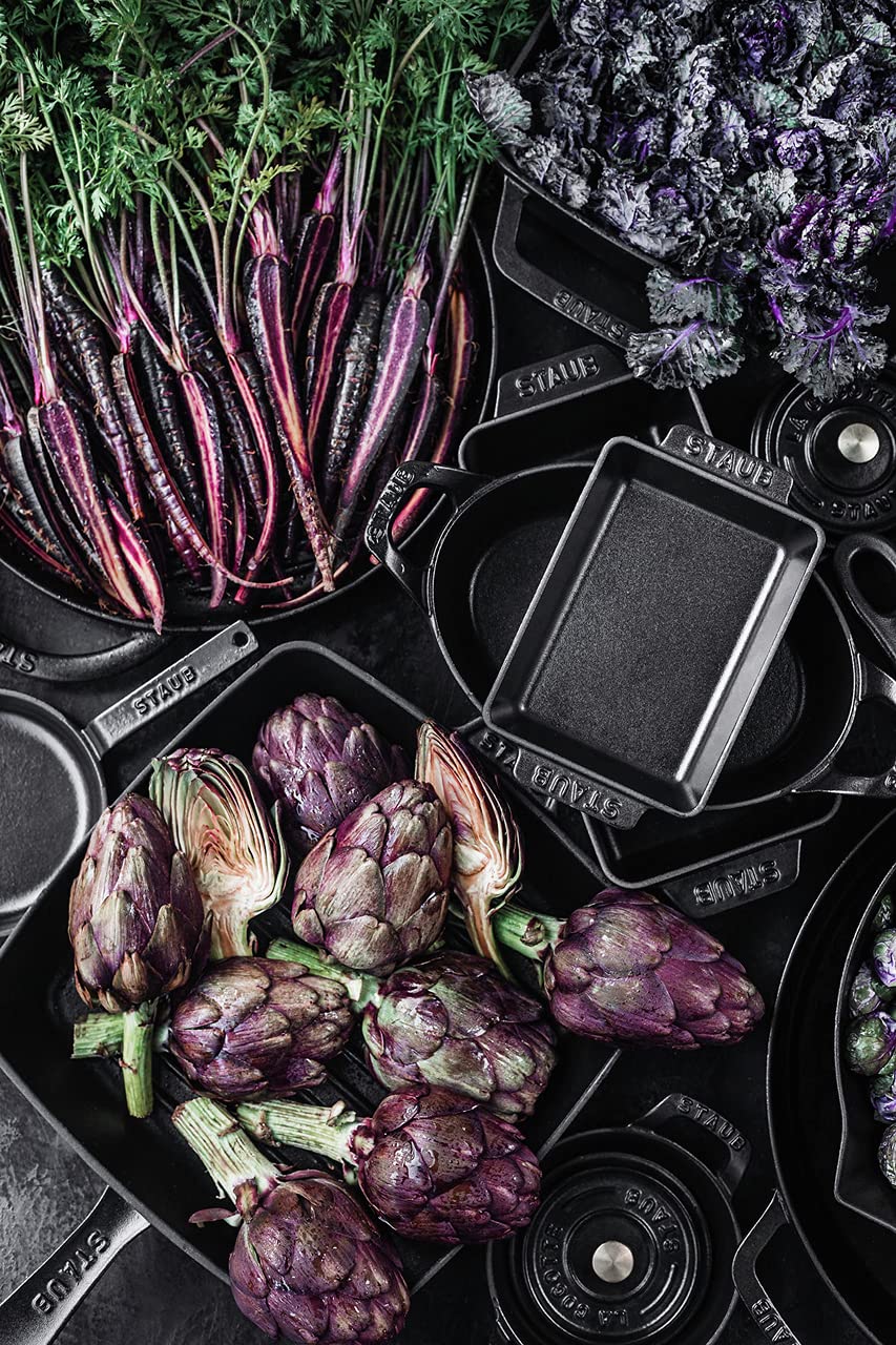 Staub 6-inch Round Cast Iron Gratin Baking Dish - Matte Black, French-Made for Perfect Roasting & Baking | Ideal for Casseroles, Potatoes, and Desserts