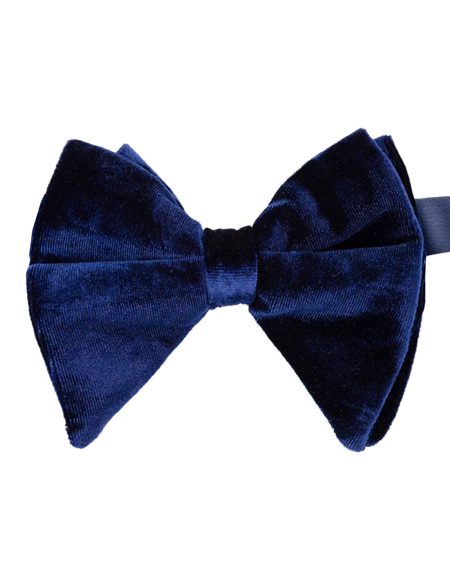 DÉCLIC Oversized Velvet Bow Tie for Men - Elegant Blue Satin Necktie for Weddings, Prom & Formal Events