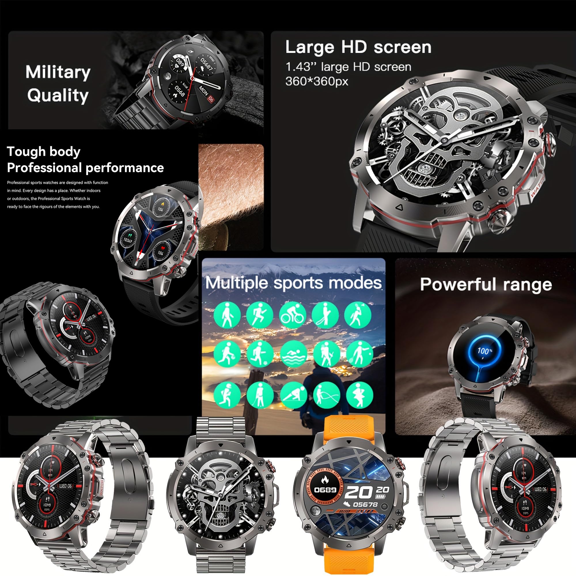 Smart Watches for Men with Answer/Make Call, 1.43