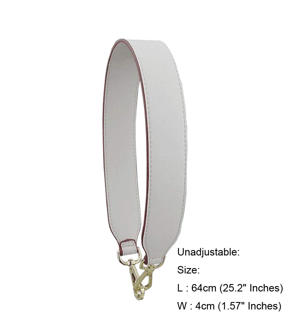 Simple Style Short Non-Adjustable Replacement Handbag Strap - PU Leather Shoulder Strap for Purses & Bags (White) | Perfect for Everyday Use, Office & Shopping