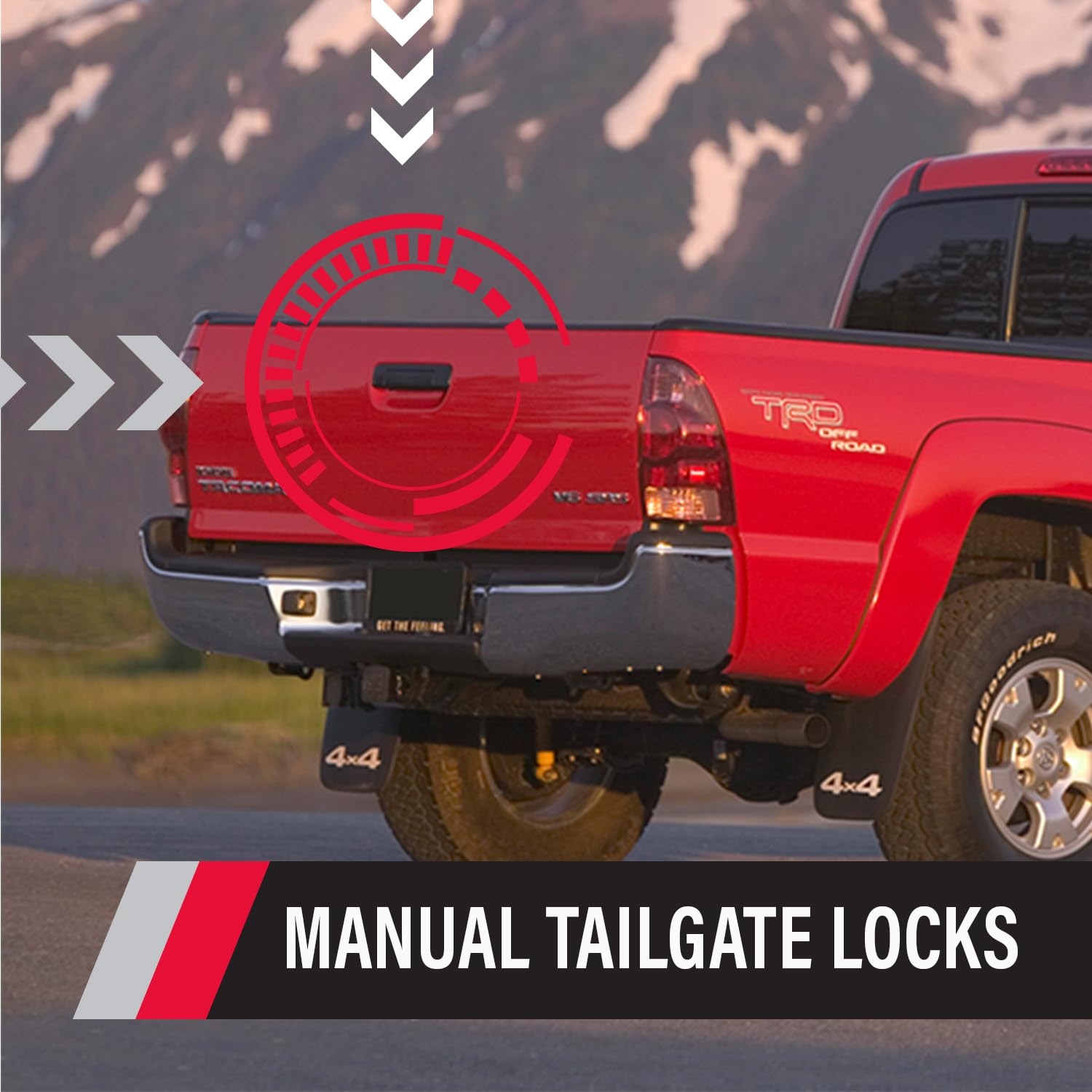 Pop & Lock PL5513 Manual Tailgate Lock for 2005-2015 Toyota Tacoma Trucks - Black Sand Pearl Finish, Anti-Theft Security Device for Pickup Truck Tailgates (Perfect for Camping, Work Sites & Outdoor Adventures)
