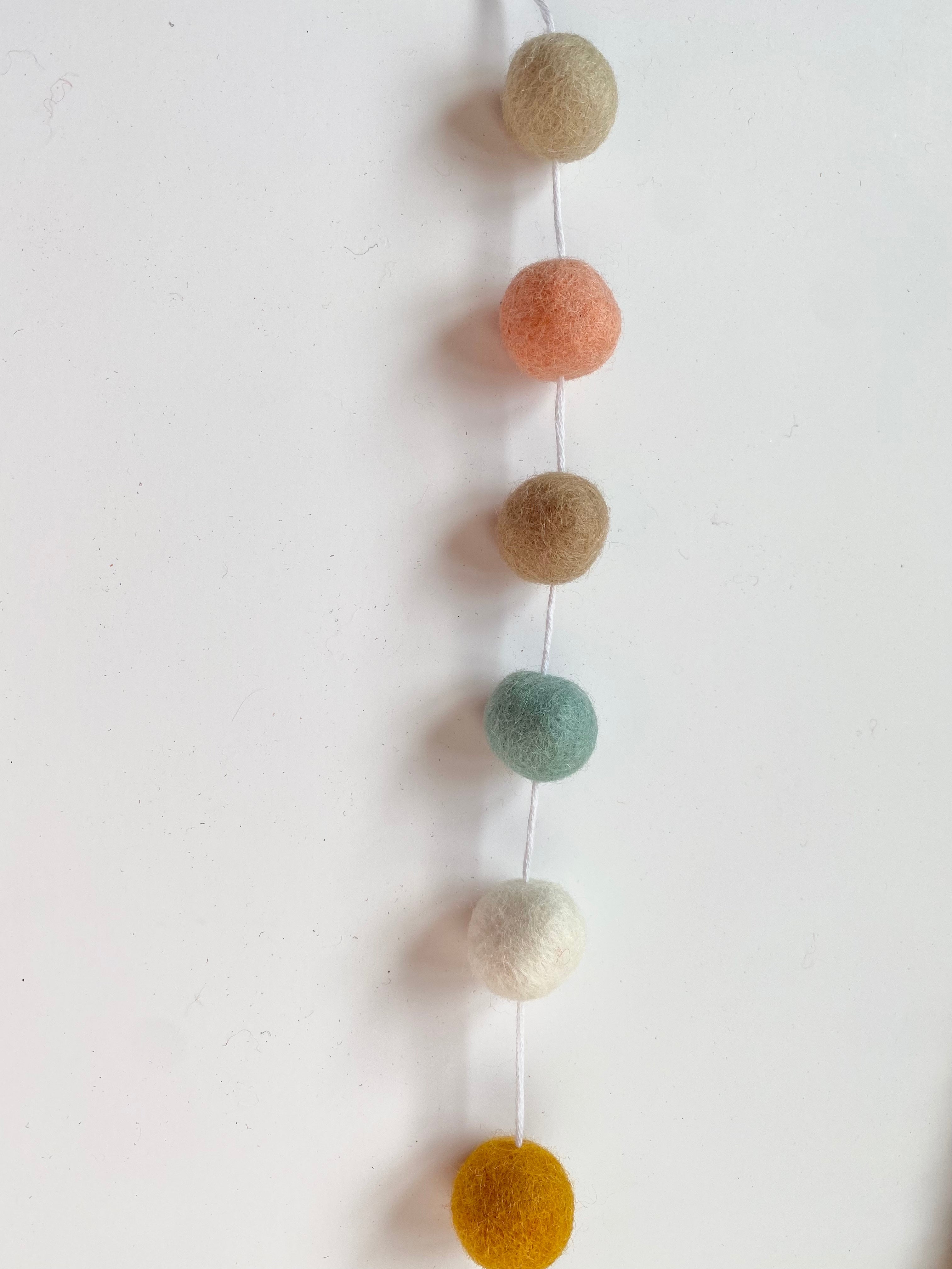Gender Neutral Felt Ball Garland for Baby Showers - Perfect for Nursery Decor, Gender Reveal Parties & Boho-Themed Celebrations