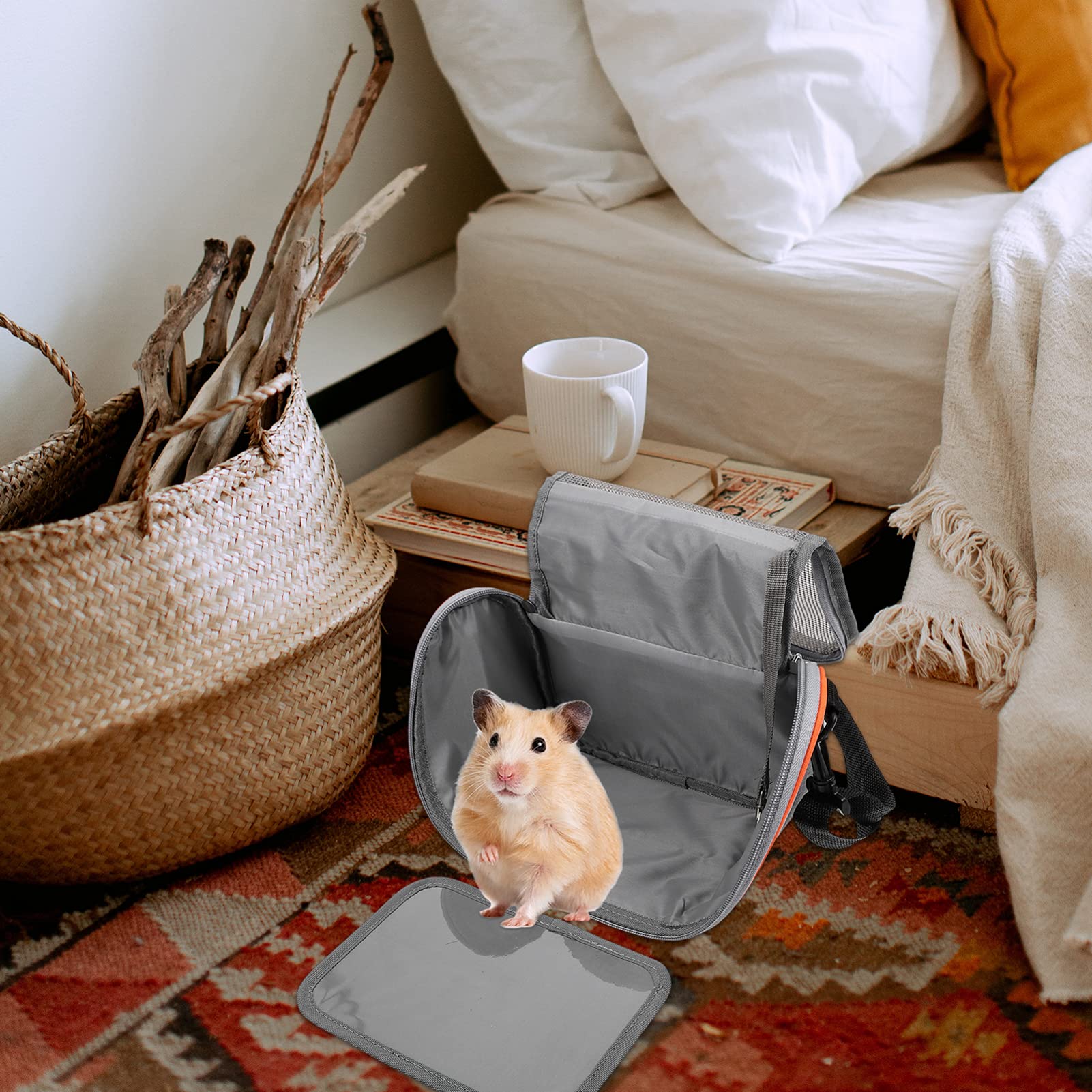Balacoo Small Pet Travel Carrier Bag - Portable Hamster Cage, Guinea Pig & Hedgehog Carrier for Travel - Lightweight & Durable Pet Sling Bag - Perfect for Vet Visits, Road Trips & Outdoor Adventures