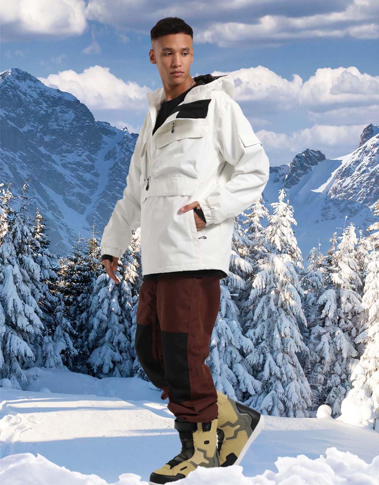 GSOU SNOW Men's Waterproof Ski Jacket - Windproof Snowboard Coat with Hood for Winter Sports & Outdoor Activities | Ideal for Skiing, Snowboarding & Cold Weather Adventures