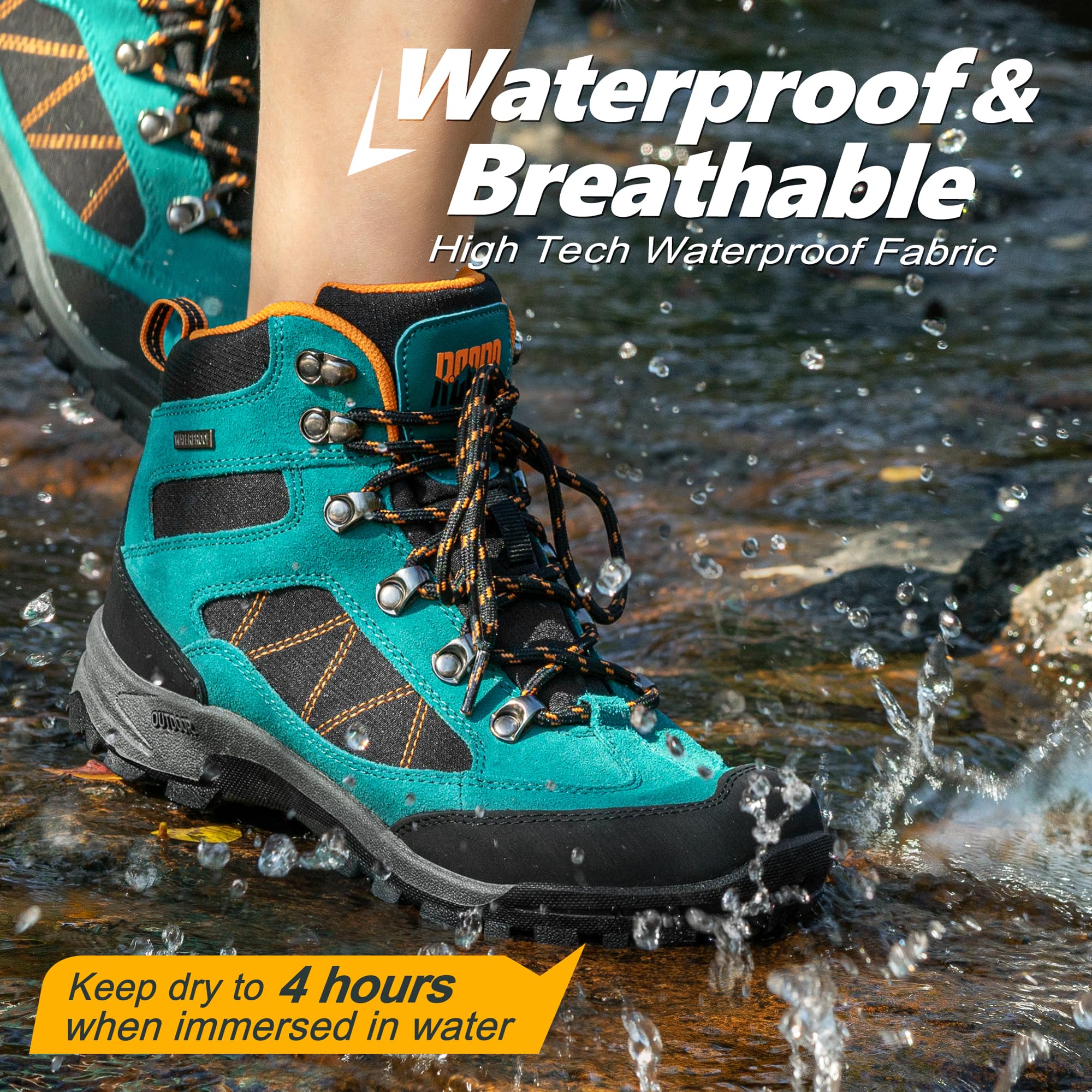 Waterproof Women's Hiking Boots - Lightweight Outdoor Trekking Shoes for Camping, Trail Walking & Mountain Adventures | Non-Slip Comfortable Ankle Support