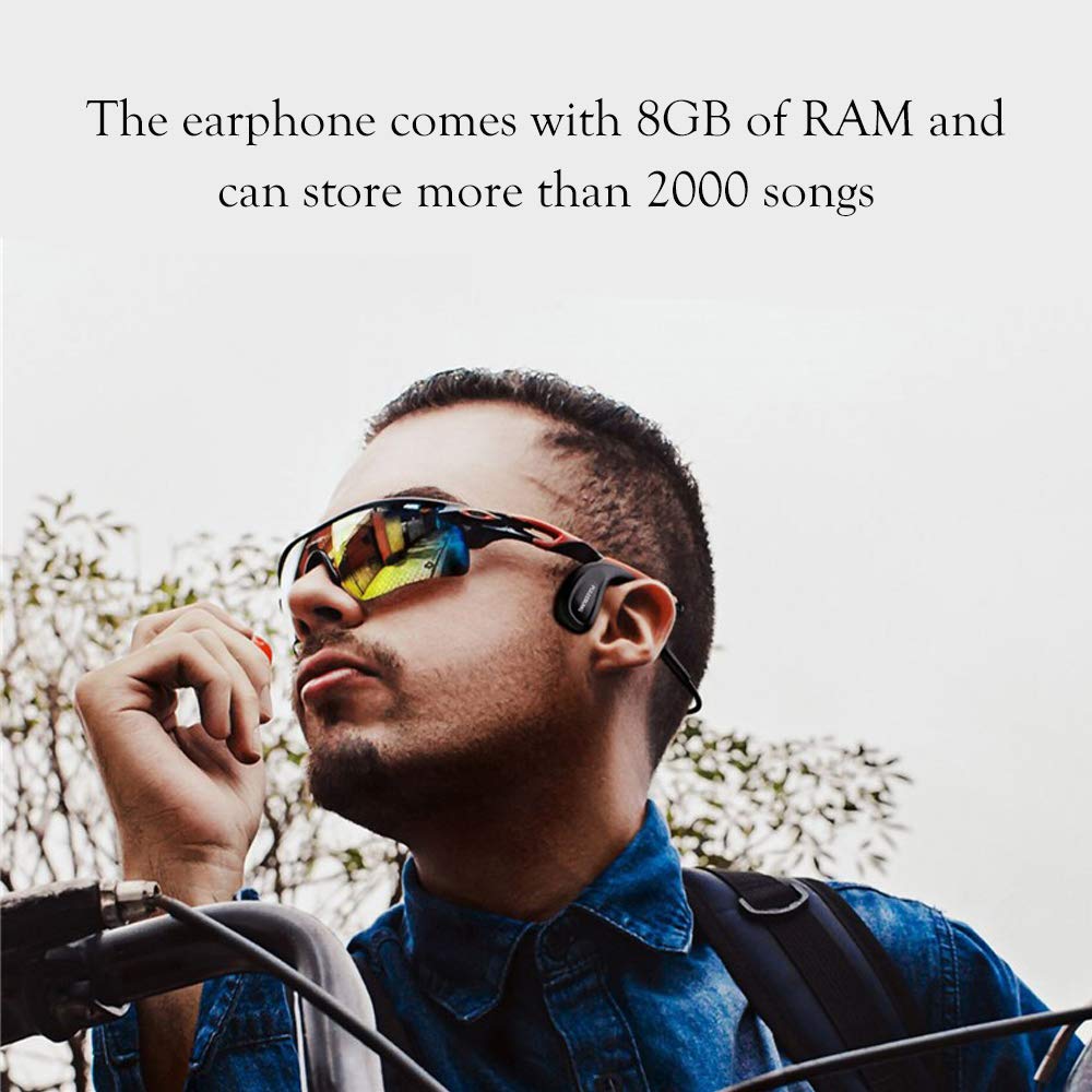 IKXO Waterproof Bone Conduction Headphones Bluetooth 5.0 Wireless Earbuds IPX8 Open Ear - Sweatproof Underwater Headphones with Mic for Swimming, Running, Gym & Sports | Perfect for Workouts, Cycling & Outdoor Activities