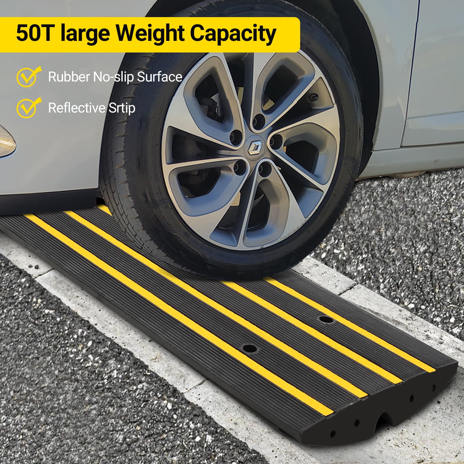 GARVEE 2 Pack Heavy Duty Rubber Curb Ramps 48
