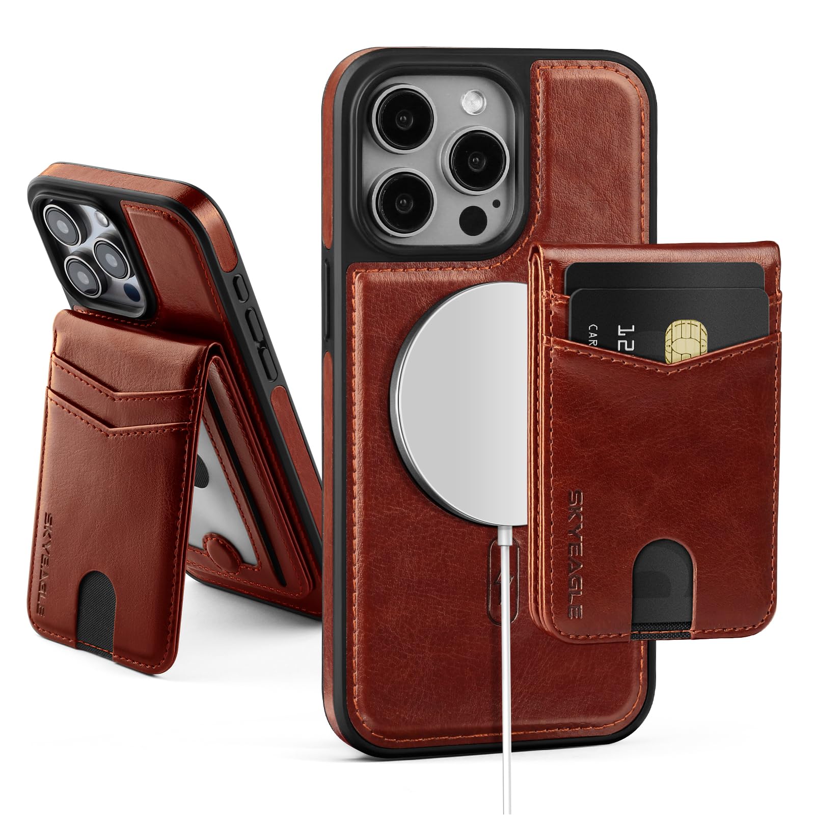 Magnetic 2-in-1 Detachable iPhone 12 Pro Max Wallet Case with Card Holder - PU Leather RFID Blocking Flip Cover with Kickstand & Credit Card Slots (Brown) | Compatible with Apple iPhone 12 Pro Max | Perfect for Work, Travel & Daily Use