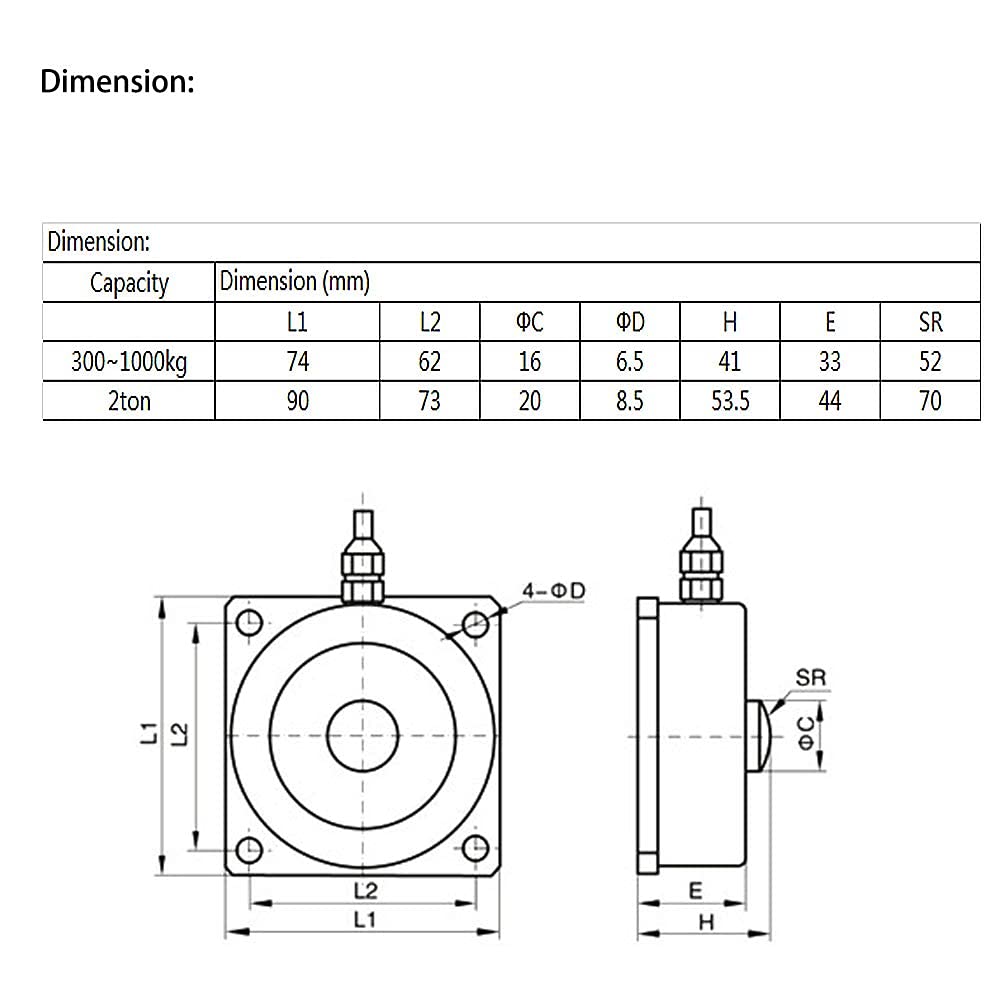 2 Ton ATO Compression Load Cell - High Precision Force Sensor for Industrial Weighing & Testing Applications
