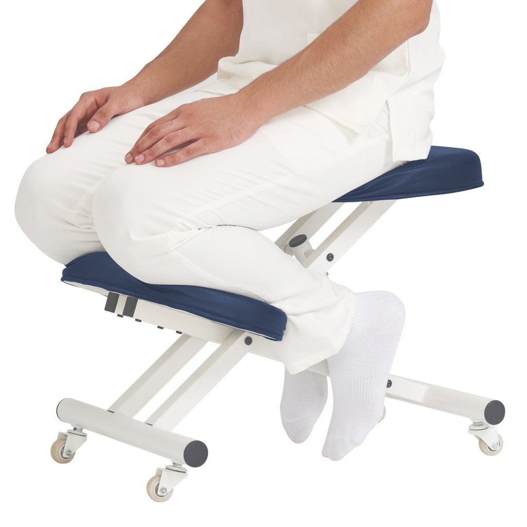 Ergonomic Metal Foldable Kneeling Chair for Office & Home - Posture Correction Stool with Adjustable Height | Improves Sitting Posture, Back Pain Relief | Perfect for Work, Study & Meditation (Royal Blue)
