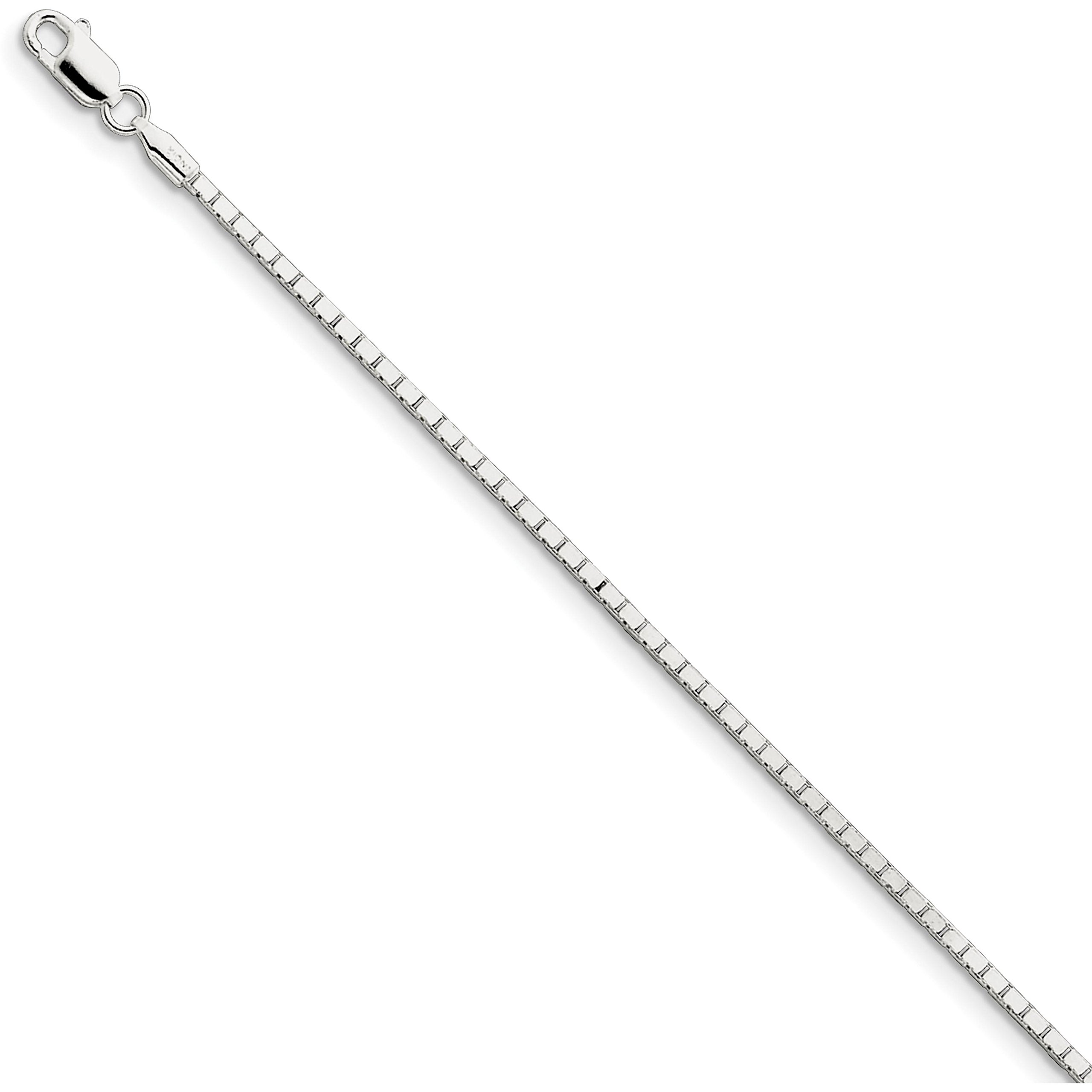FindingKing Sterling Silver Box Chain Necklace 20