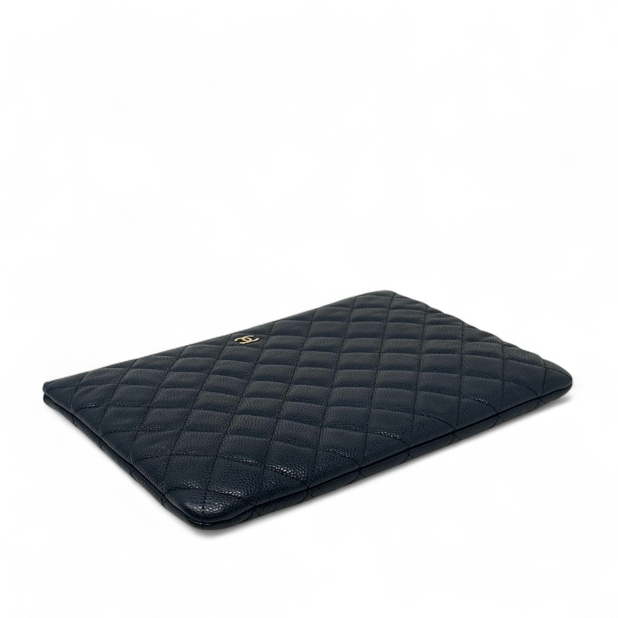 Chanel Black Small O Case Pouch - Luxury Leather Cosmetic Bag for Women | Perfect for Makeup, Travel & Everyday Essentials
