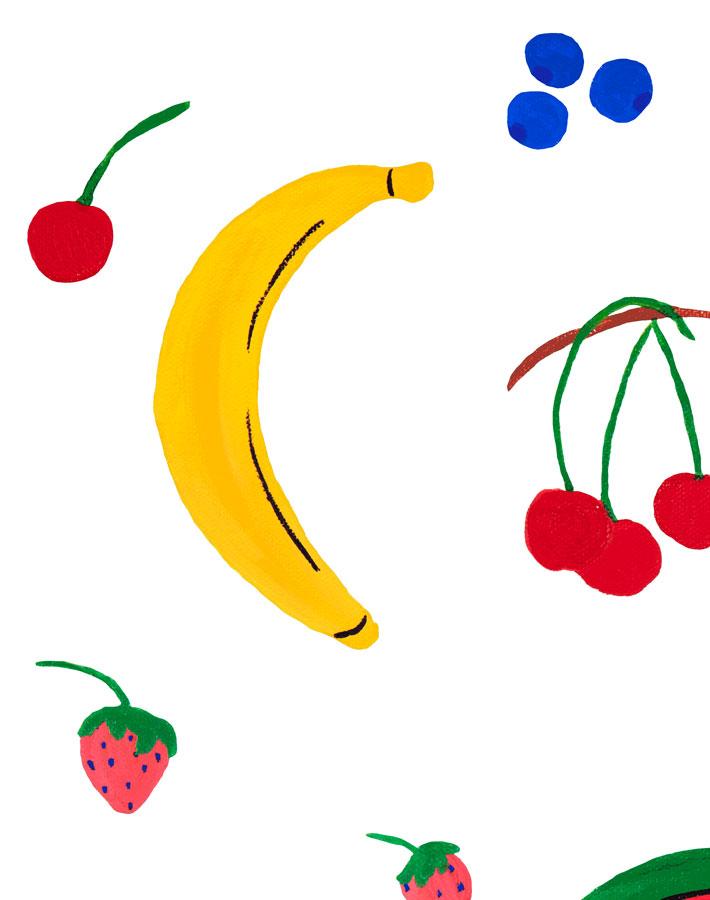 Fruit Punch Wallpaper by Carly Beck - White Peel and Stick Removable Wallpaper - Perfect for Bedroom, Nursery, and Home Office Decor