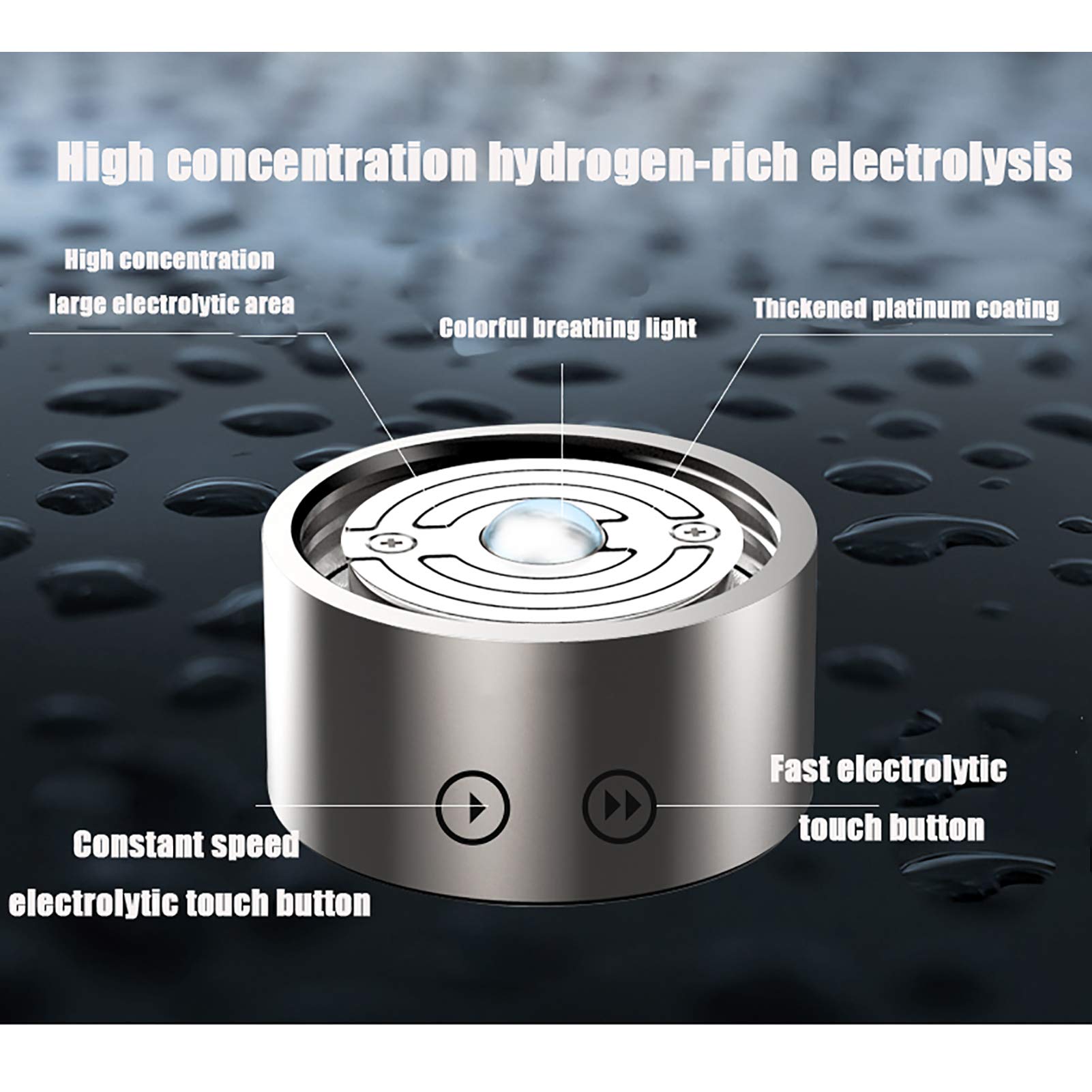 Portable Hydrogen Water Bottle Generator - USB Rechargeable Ionizer with 3/5 Minute Modes, 480ml Glass Bottle for High Concentration Hydrogen Water | Perfect for Travel, Gym & Daily Hydration