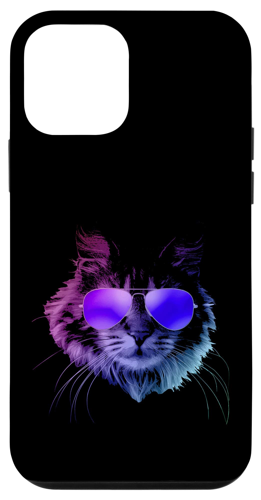 iPhone 12 Mini Cute Furry Cat Case with Sunglasses & Headphones - Protective Phone Cover for Daily Use, Travel & Gifts