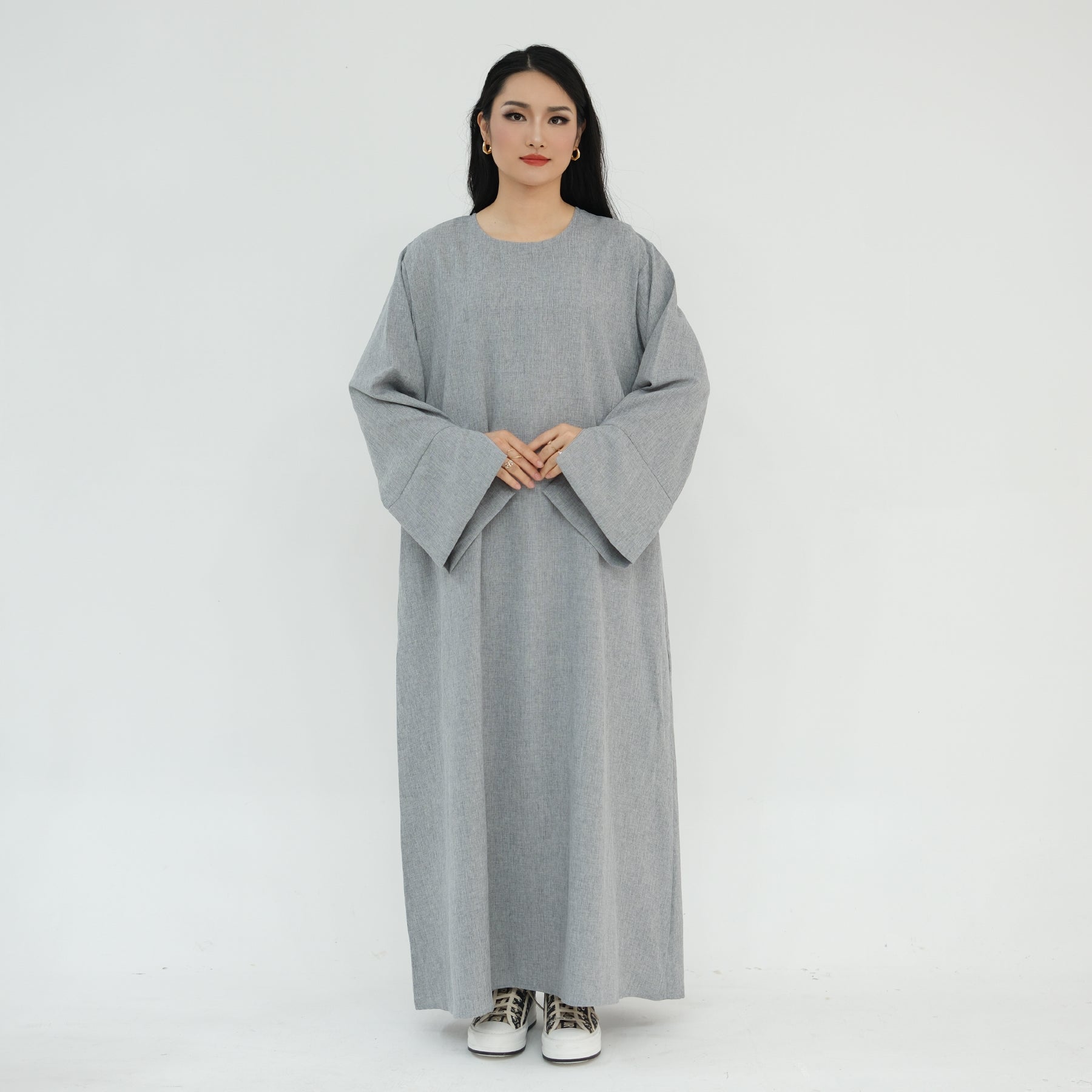 Stylish Heather Gray Everyday Abaya - Modest Islamic Dress for Women - Perfect for Prayer, Work & Casual Wear