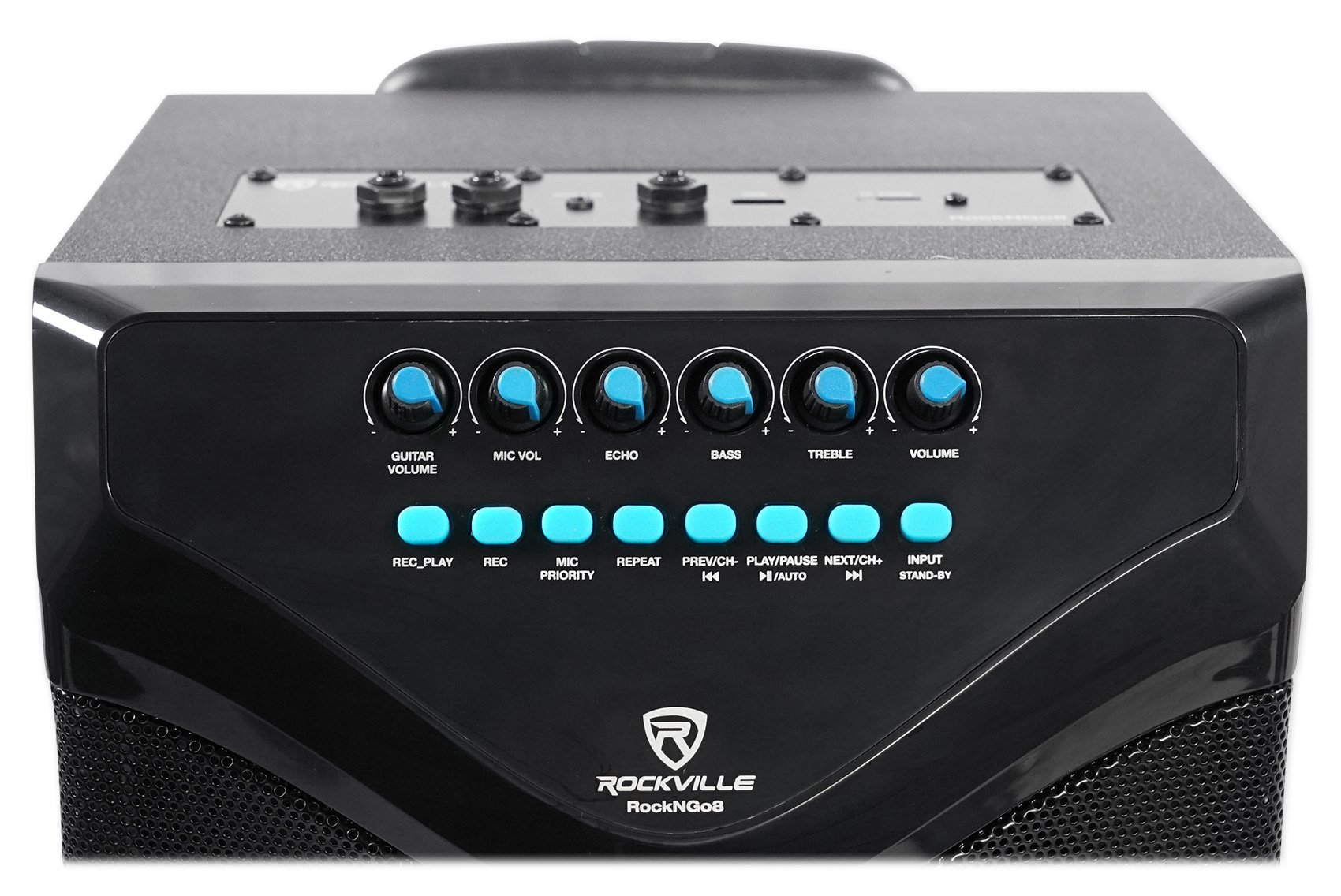 RockNGo 8 Portable Rechargeable PA Speaker System with Microphone - Wireless Bluetooth Speaker for Teachers, Classroom, School, Outdoor Events & Public Speaking