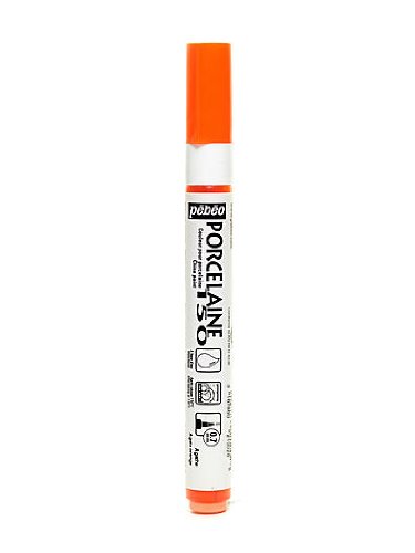 Pebeo Porcelaine 150 Markers Agate Orange Fine Tip Porcelain Paint Pens [Pack of 3] - Perfect for Ceramic Painting, Glass Decorating & DIY Craft Projects