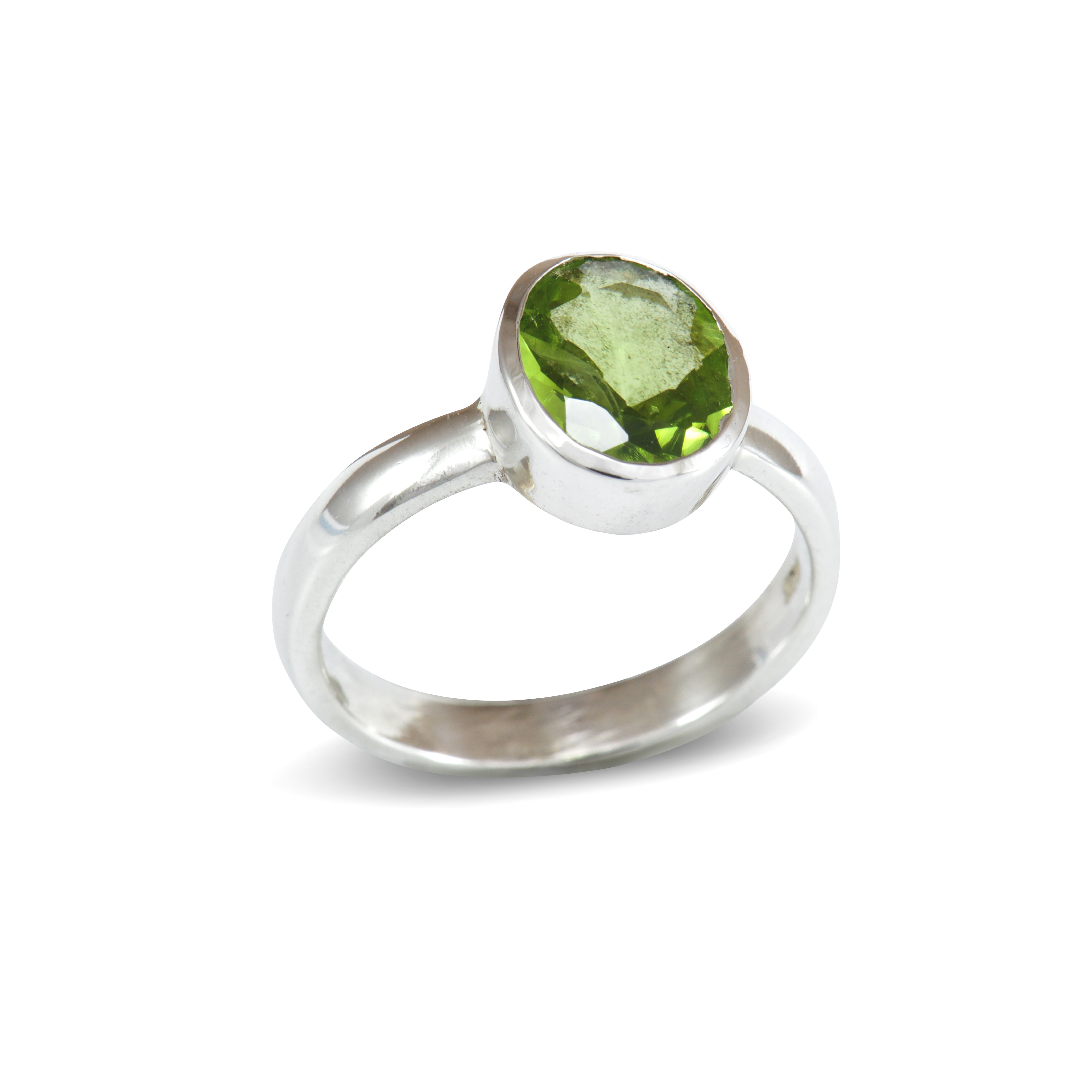 Faceted Peridot Silver Ring for Women | Genuine Green Gemstone Jewelry | Perfect for Birthdays, Anniversaries & Everyday Wear