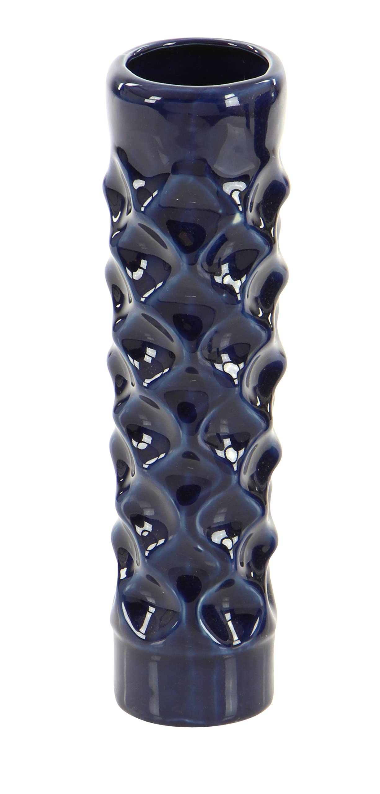 Deco 79 Ceramic Vase Set of 3 - Blue Floral Patterned Decorative Vases for Home, Living Room, Dining Table Centerpiece - 3