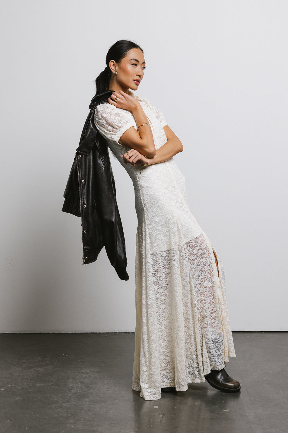 Elegant Cream Lace Button Up Dress for Women - Perfect for Weddings, Parties & Special Occasions