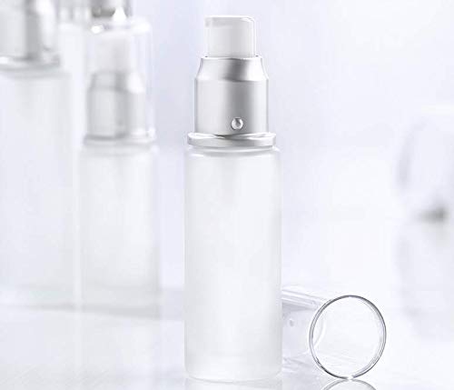 3-Pack 20ml Leakproof Glass Travel Bottles with Pump - Refillable Cosmetic Cream & Lotion Dispenser for Shampoo, Essential Oils, Liquid Foundation - Perfect for Toiletries, Skincare & Travel Accessories (Ideal for Airplane Carry-on & Gym Bag Organization)