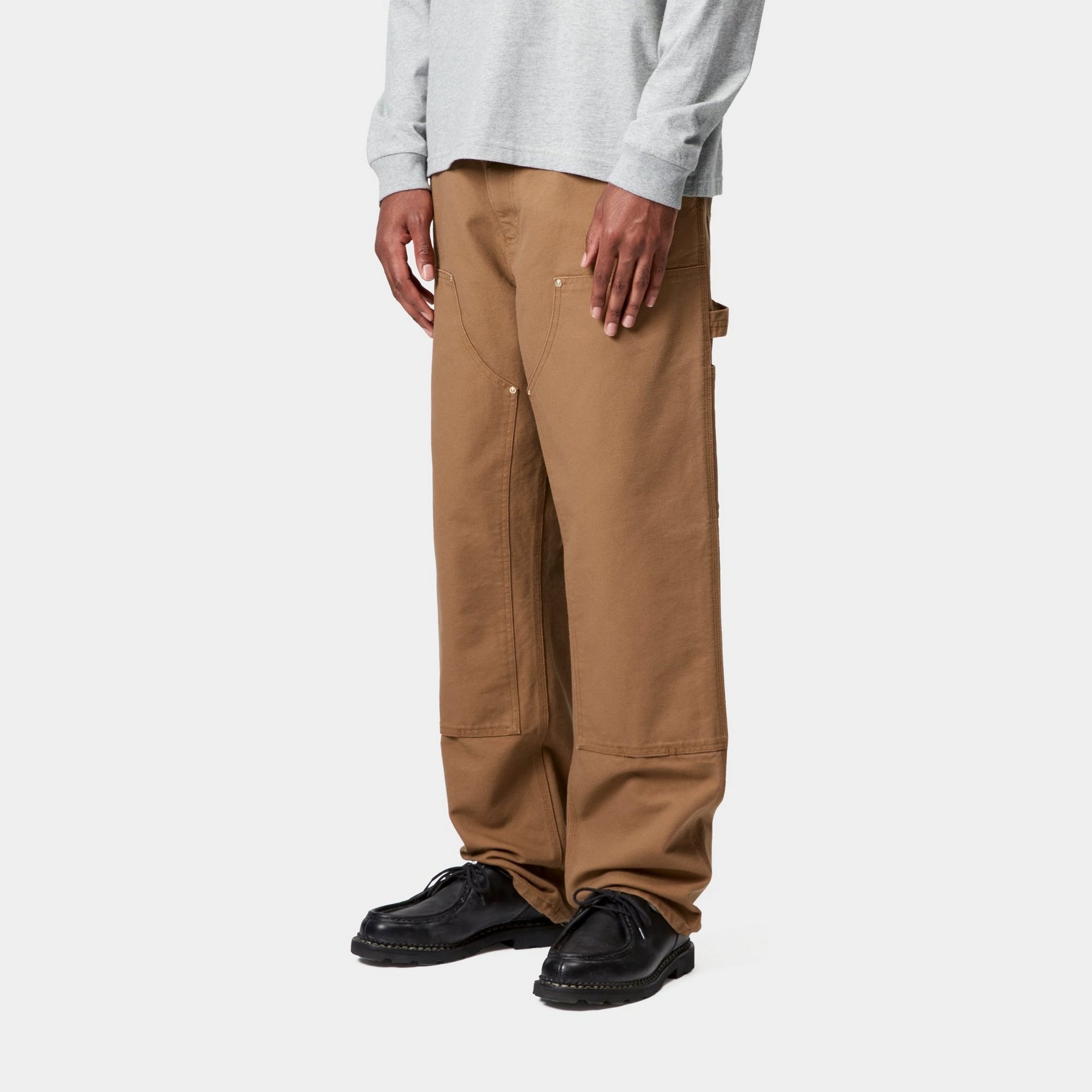 Double Knee Work Pants for Men - Hamilton Brown Rinsed Denim | Durable Workwear for Construction, Carpentry & Outdoor Jobs