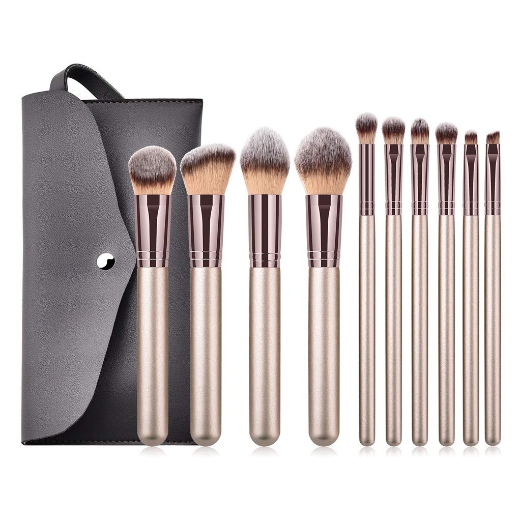 10Pcs Professional Eye Makeup Brushes Set - Soft Bristle Eyeshadow, Eyebrow & Blending Brushes for Perfect Makeup Application | Ideal for Daily Use, Travel & Professional Makeup Artists
