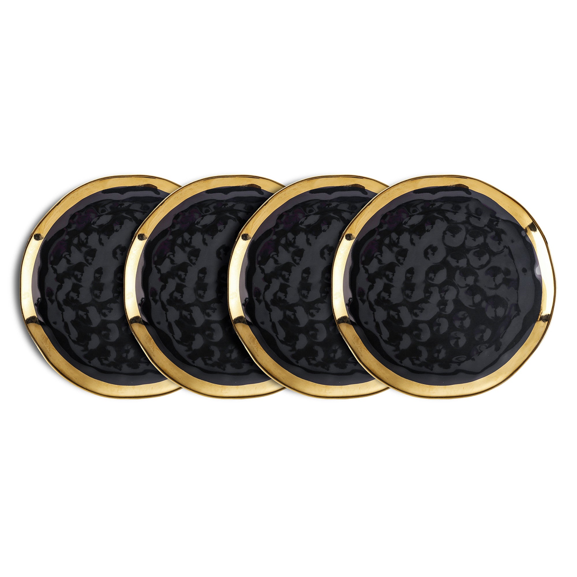 Florian Porcelain Salad Plate - Elegant Black Dinnerware for Fine Dining, Parties & Home Decor | Durable & Stylish Ceramic Dish for Salads, Appetizers & Desserts