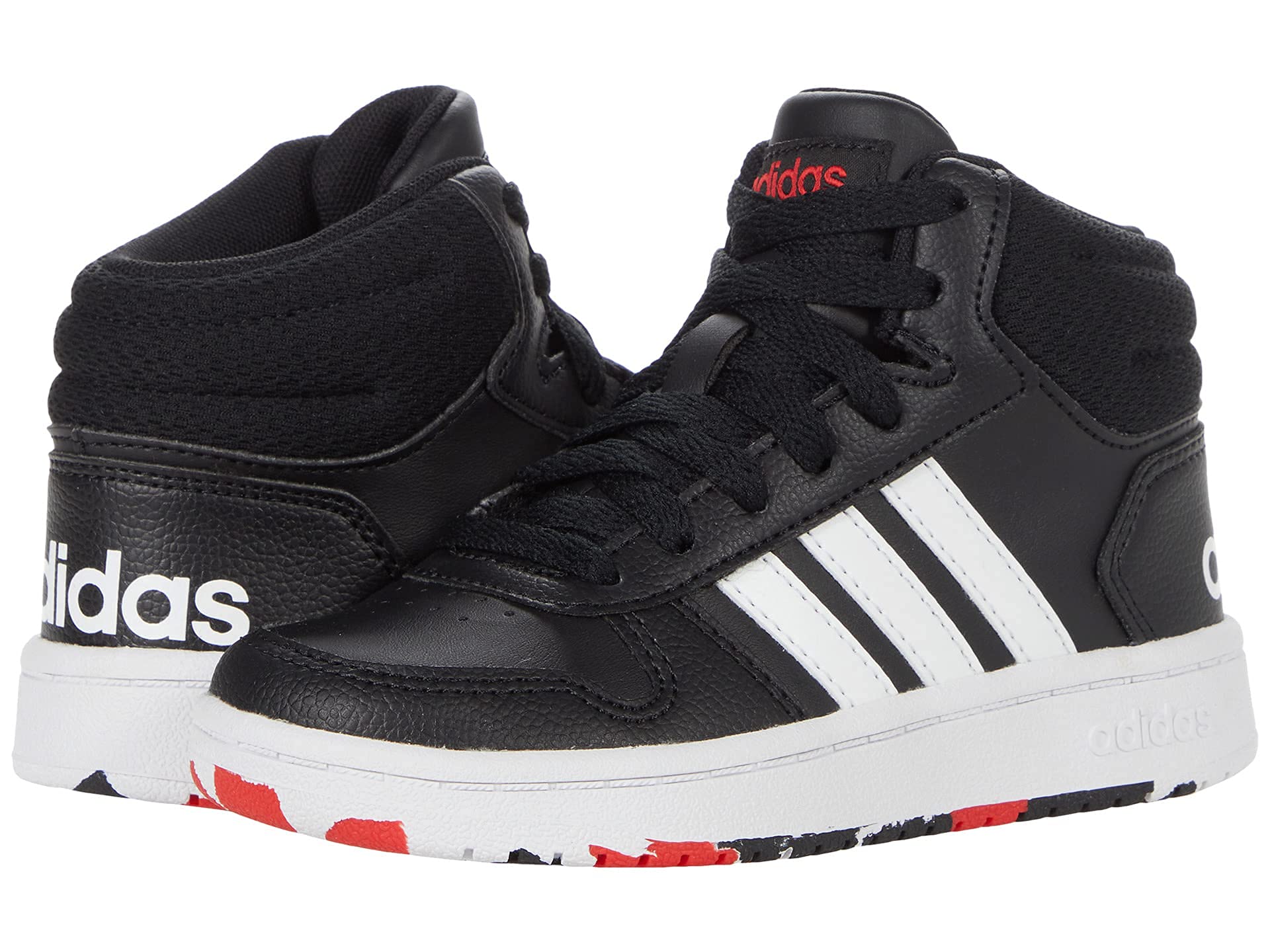 Adidas Hoops 2.0 Mid Basketball Shoes for Kids - Boys & Girls High-Top Sneakers for School, Sports & Casual Wear