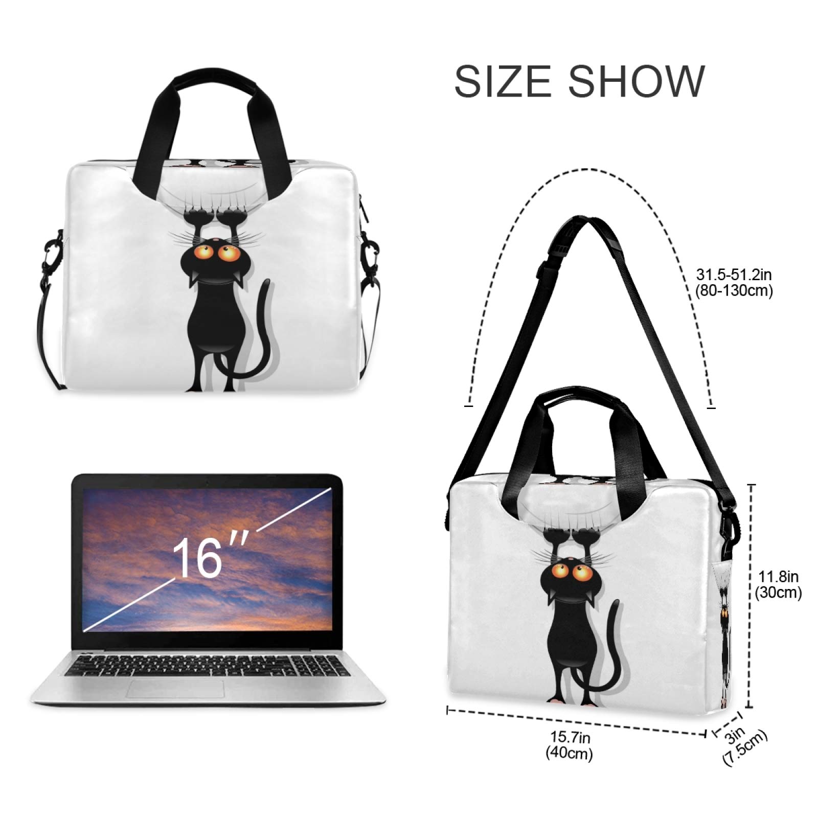 13-15.6 Inch Laptop Bag with Protective Case - Durable Polyester Computer Carrying Case for School, Office & Travel