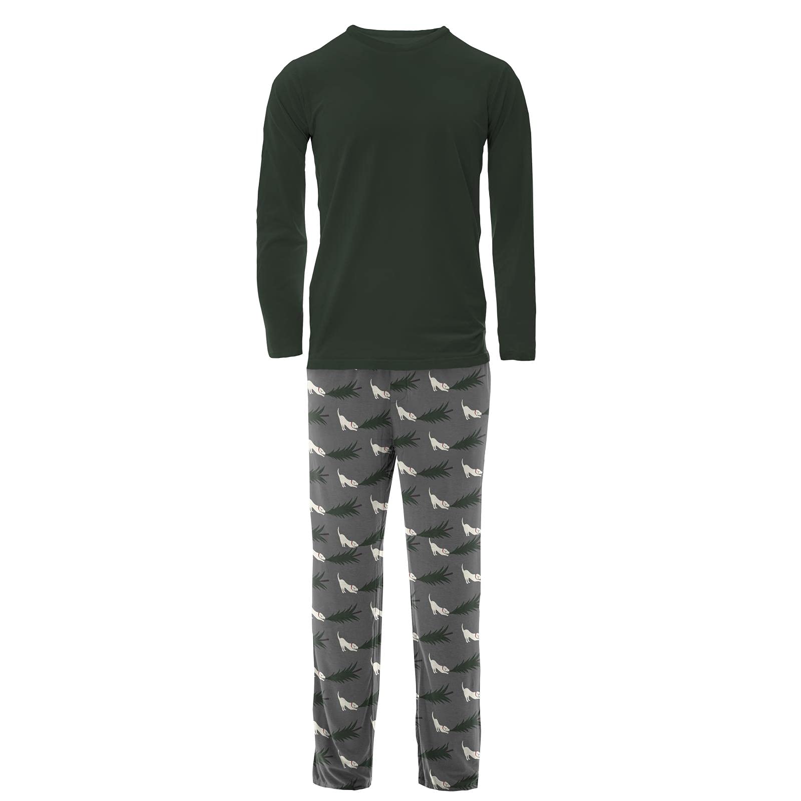 KICKEE Men's Ultra Soft Print Pajama Set - Long Sleeve Sleepwear & Loungewear for Men | Family Matching PJs | Perfect for Christmas, Bedtime & Cozy Nights at Home