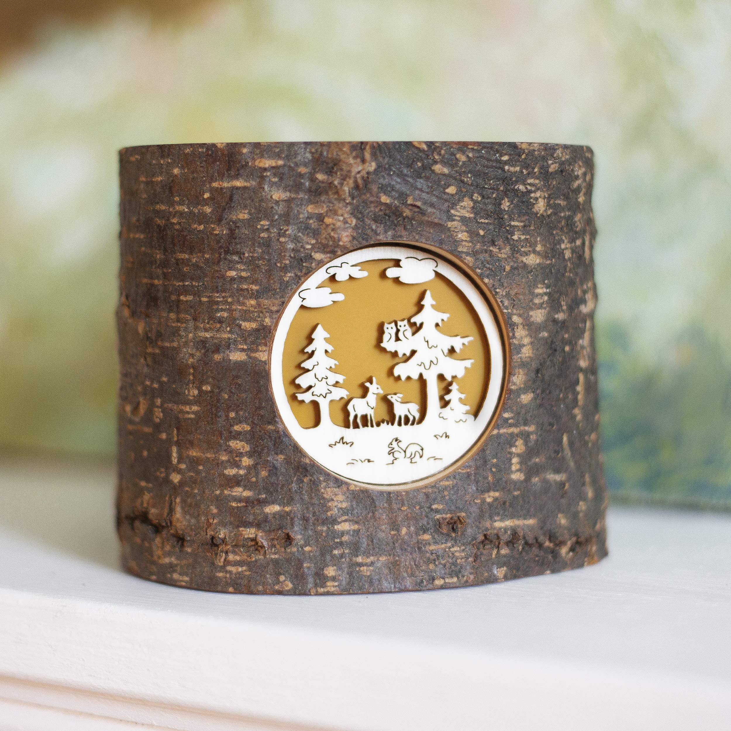 Handmade Wooden Tealight Candle Holder - Rustic Christmas Decor for Home, Gifts for Women, Mum & Grandma - Perfect for Holiday Tablescapes, Cozy Winter Nights & Festive Home Decor