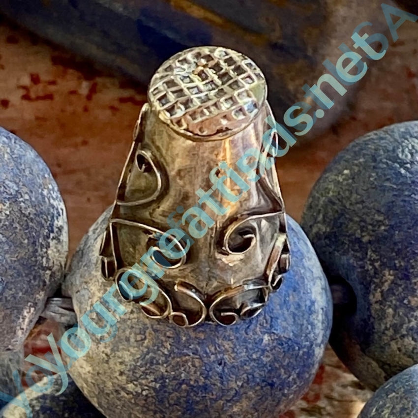 Vintage Mexican Sterling Silver Thimble with Heart Design - Authentic Handmade Collectible for Sewing, Crafting & Gift Giving
