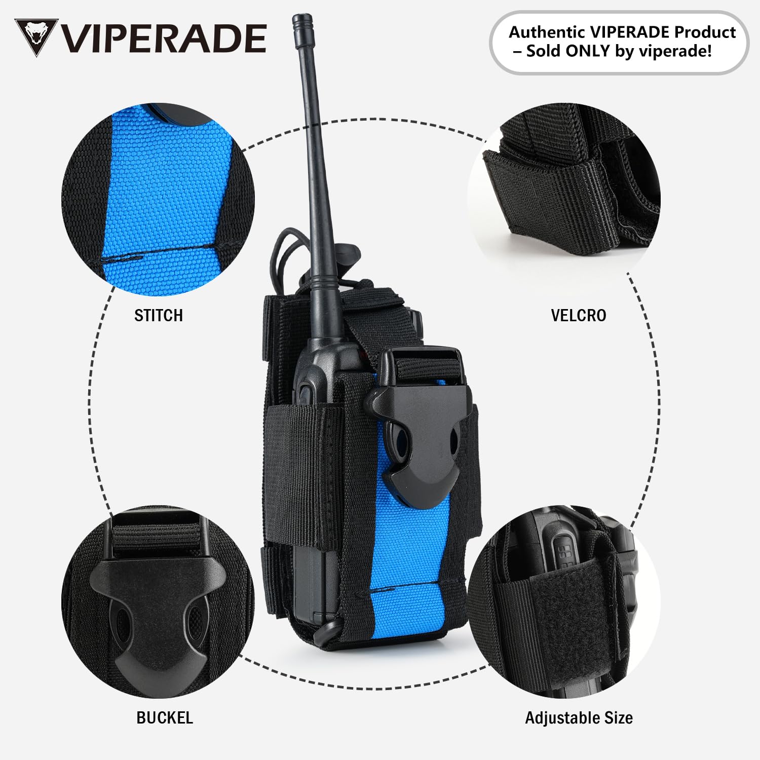 Viperade Versatile Tactical Radio Pouch - Adjustable Belt & Molle Compatible Walkie Talkie Holder for Two-Way Radios - Perfect for Security, Construction & Outdoor Adventures